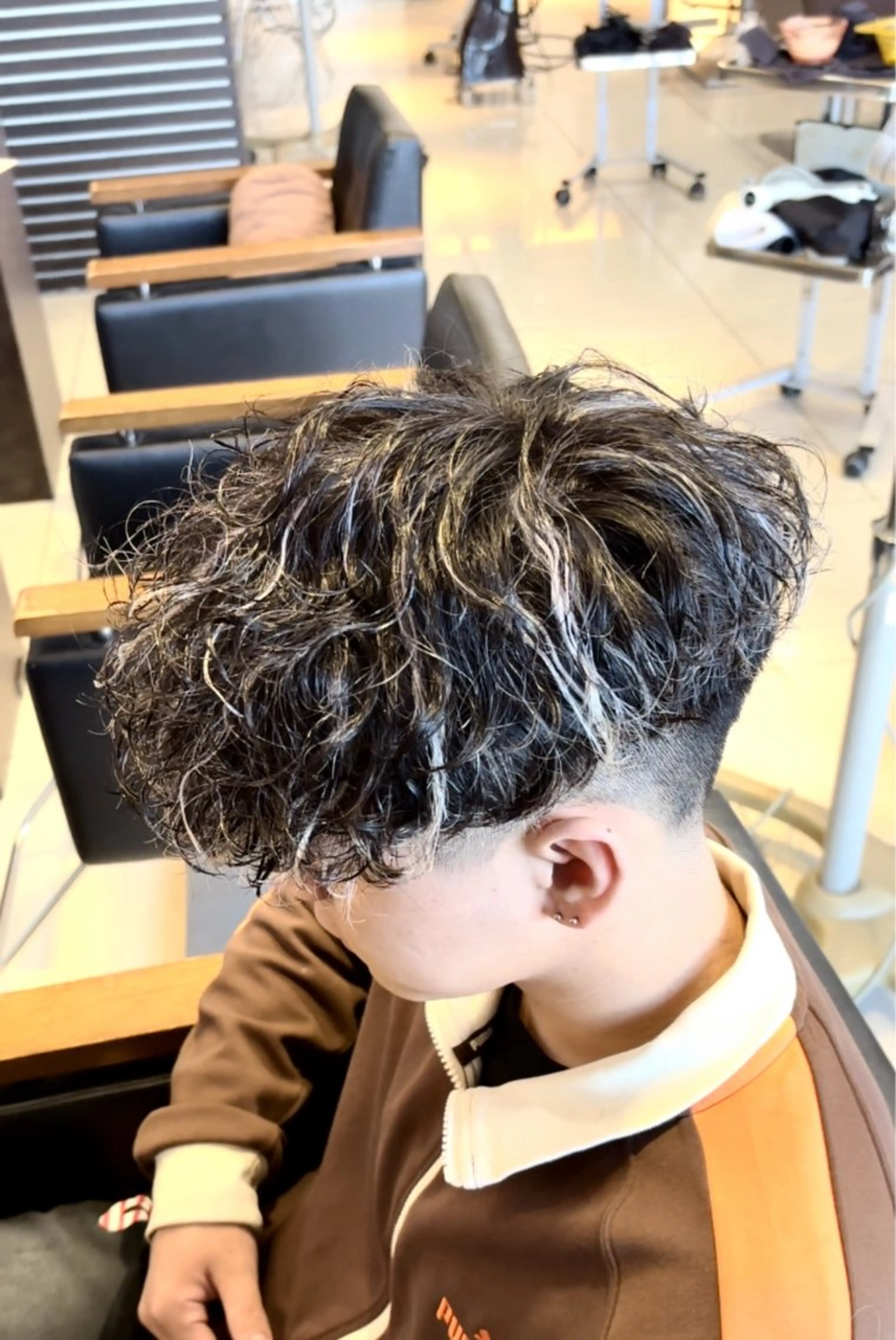 ショート パーマ メンズ カット ヘアカラー パーマ 静岡/草薙パーマ メンズバレイヤージュのヘアスタイル