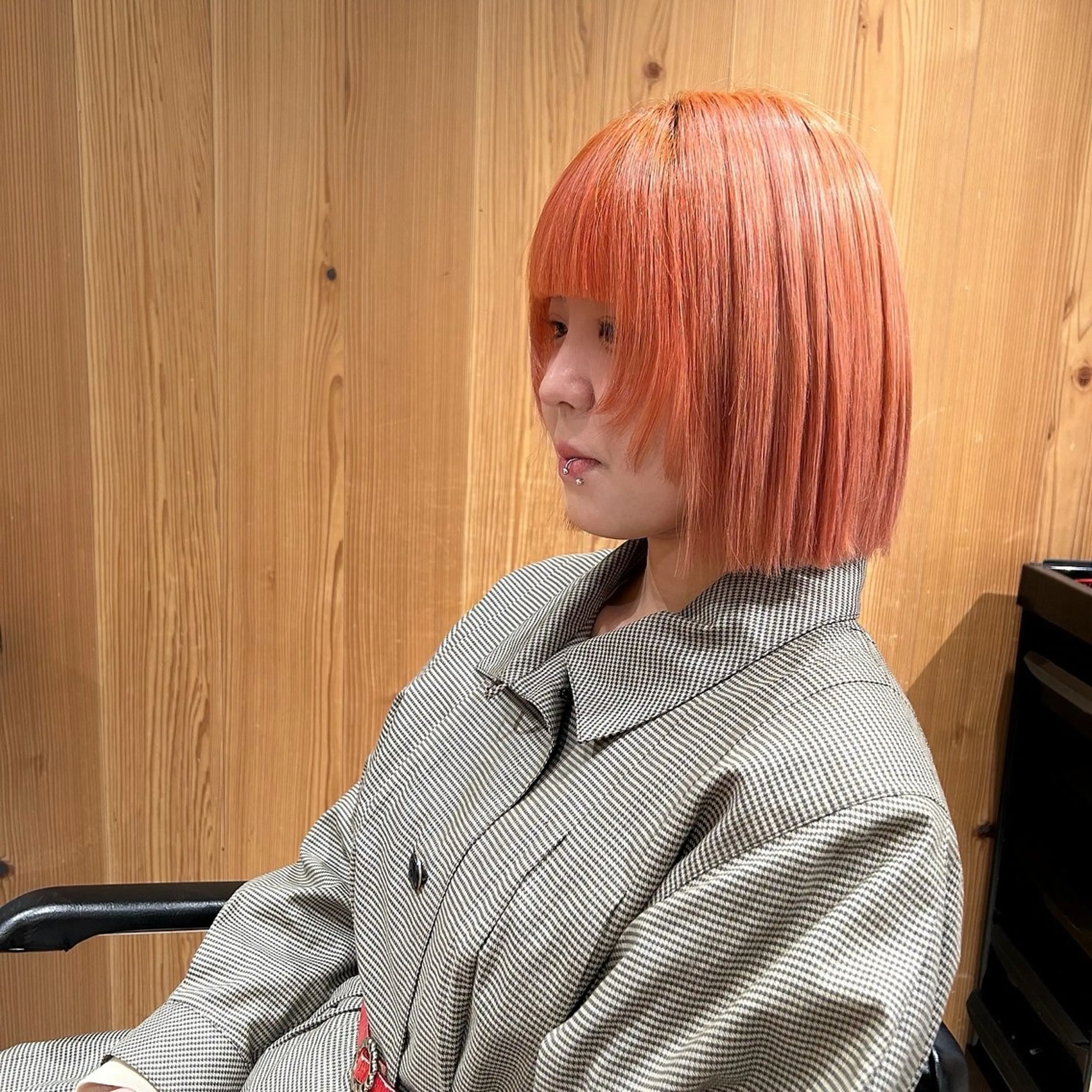 ショート カラー ボブレイヤー ボブ 顔まわりレイヤー 顔周りカット レイヤーカット カット ヘッドスパ スキバサミを使わない カット🌼唯🌼のヘアスタイル