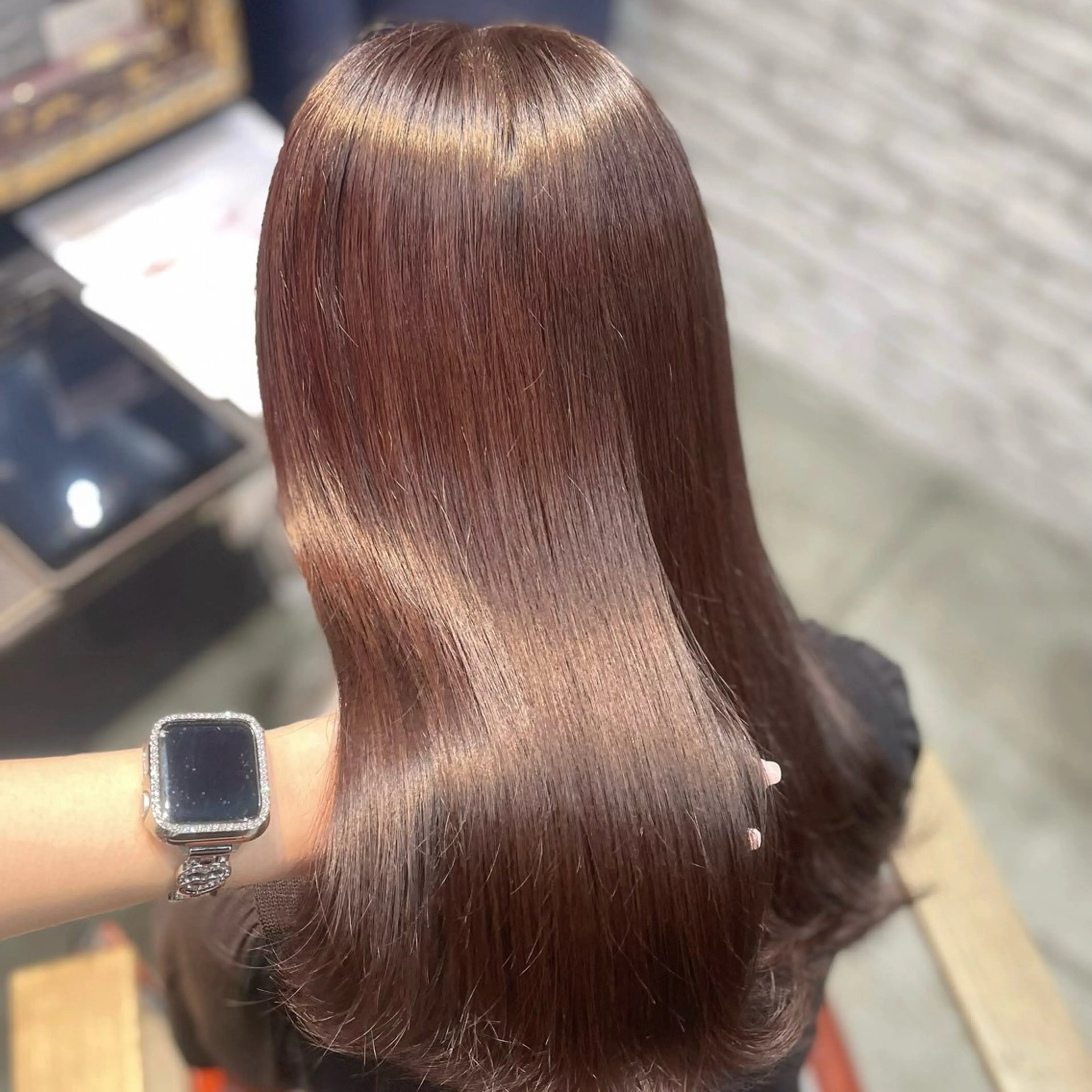 ミディアム ピンクブラウン カット ヘアカラー トリートメント 顔まわり🎀ピンク 💖ゆうなのヘアスタイル