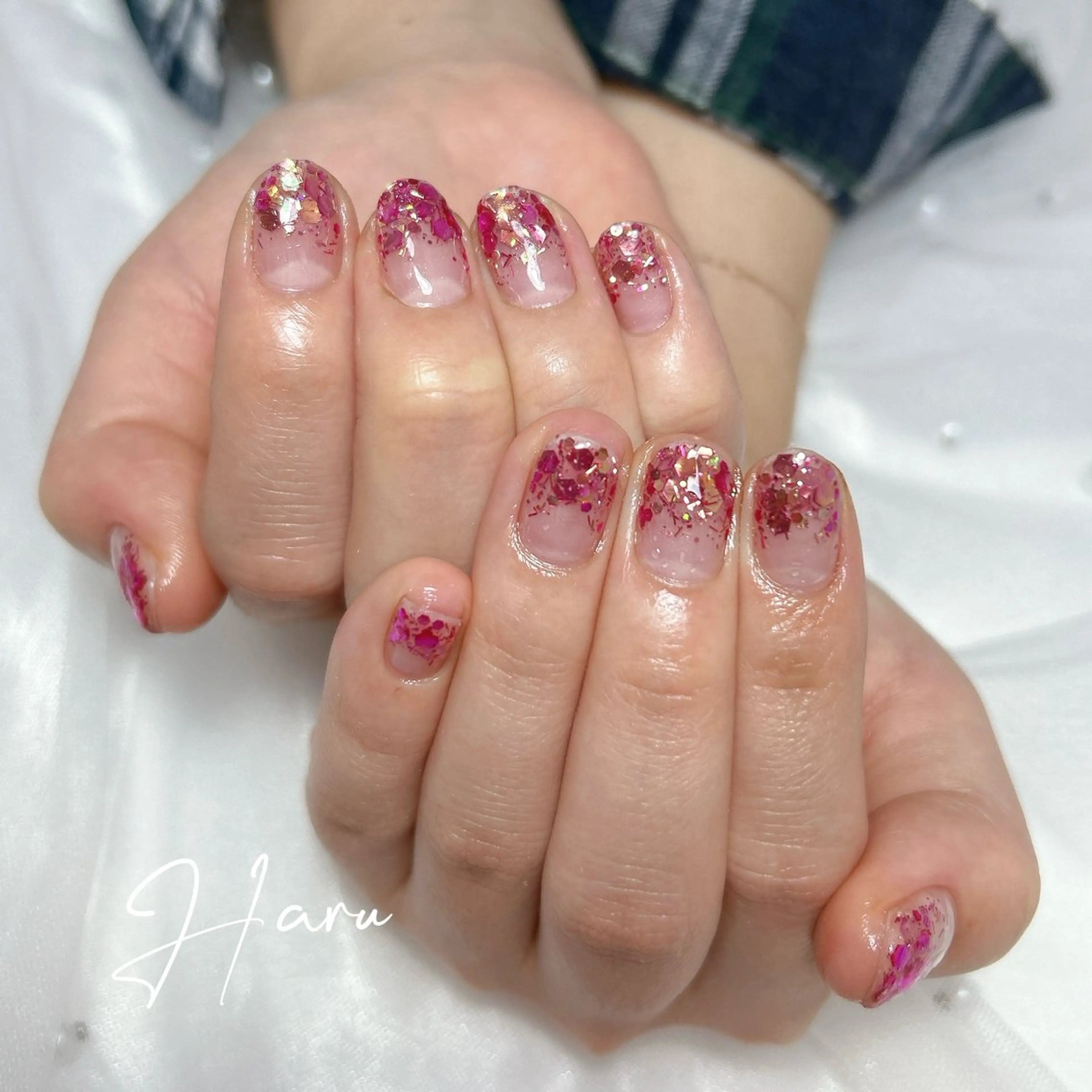 ネイル ラメ(グリッター) ラメグラデーション ハンドネイル Haru .mのネイルデザイン