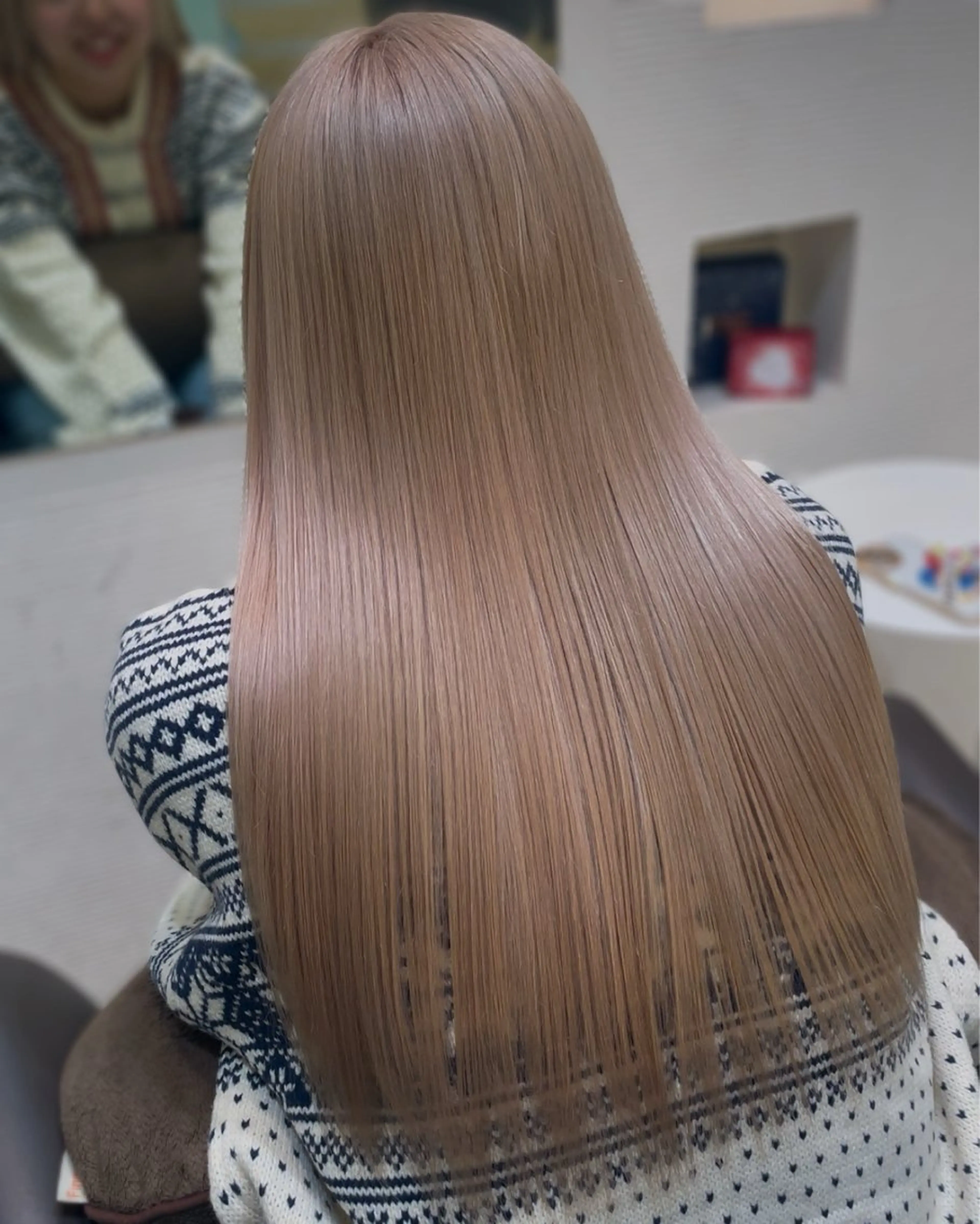 ロング ヘアカラー トリートメント メンズ縮毛矯正 ブリーチカラー/まやのヘアスタイル