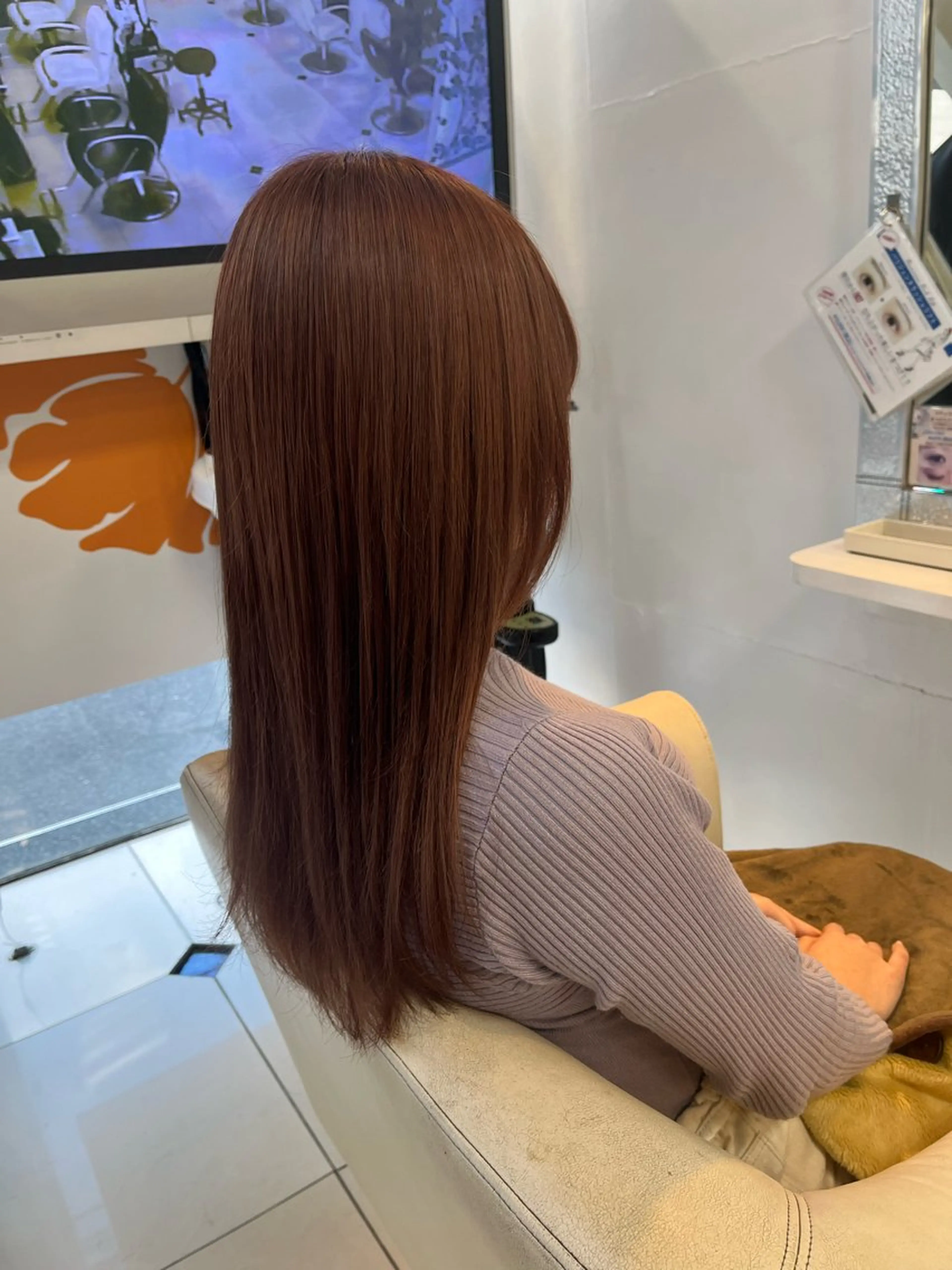 セミロング カラー ブラウンカラー 透明感カラー 柳川 玲也のヘアスタイル