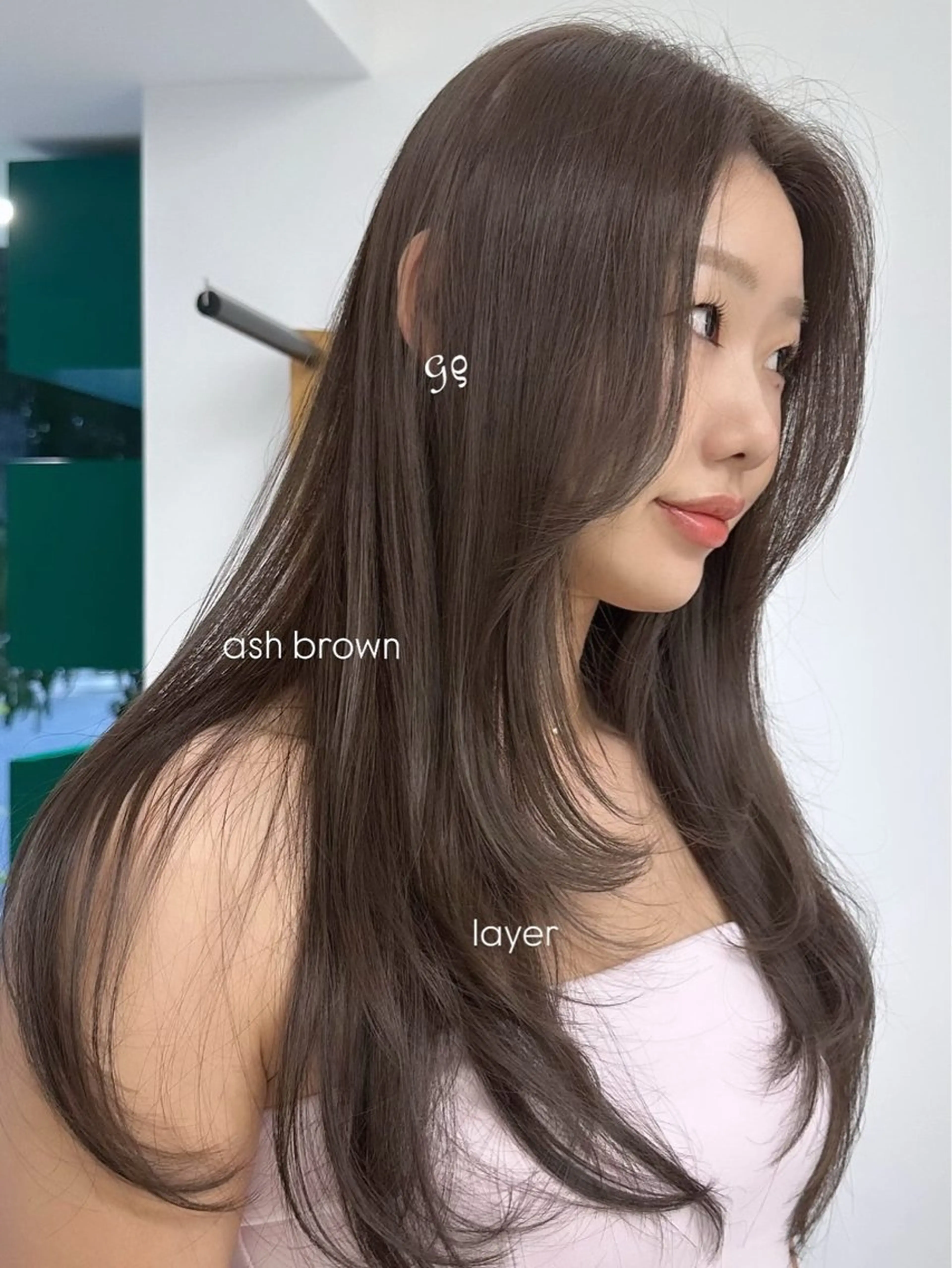 セミロング カラー ブリーチ ブリーチなしカラー カット ヘアカラー トリートメント ハイトーン/透け感 カラー🎀真香のヘアスタイル