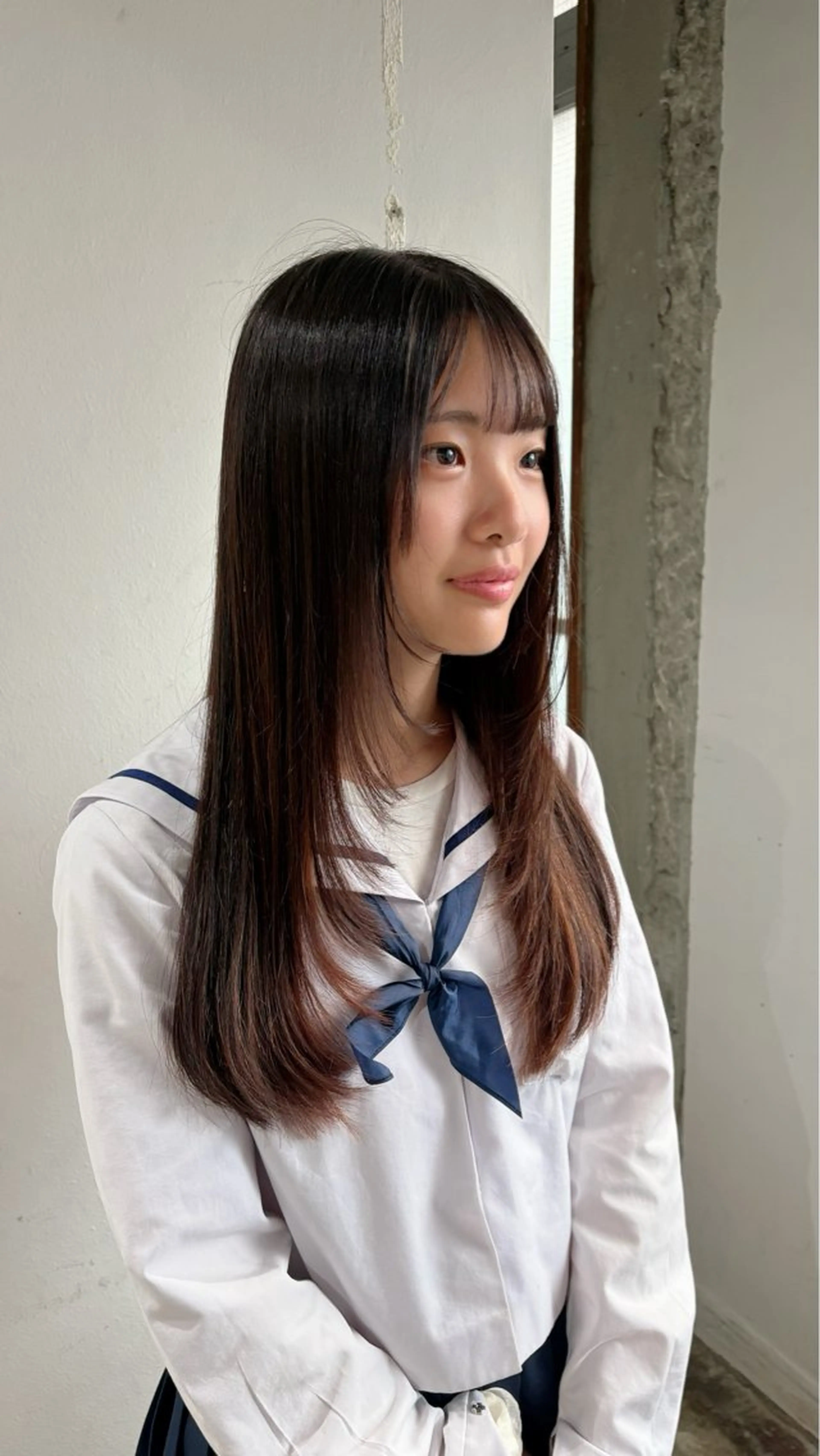 ロング レイヤーカット カット ヘアカラー 安藤 まりのヘアスタイル