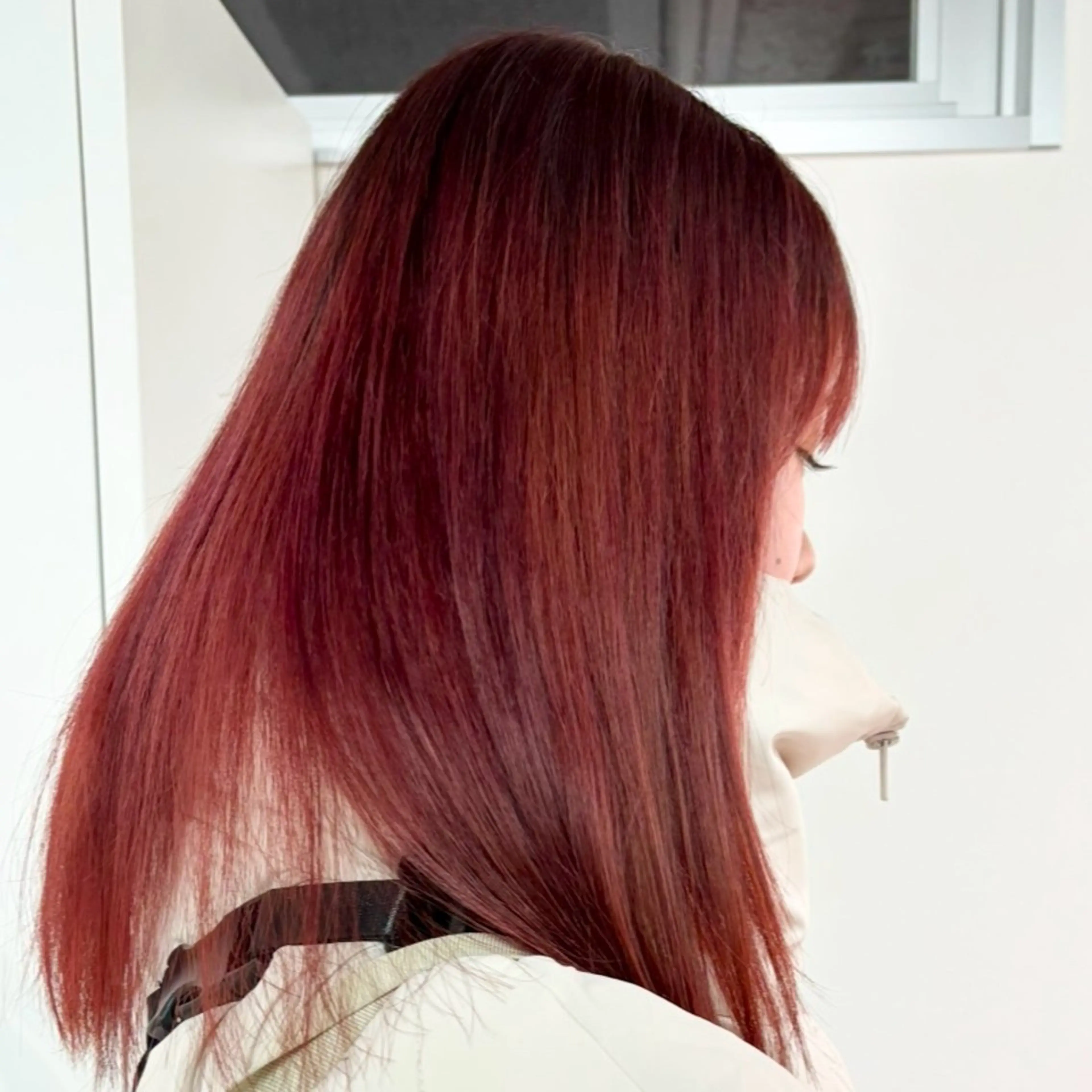 ミディアム カラー ブリーチ ブラウンカラー ダブルカラー ブリーチなしカラー ネヅ カオルのヘアスタイル