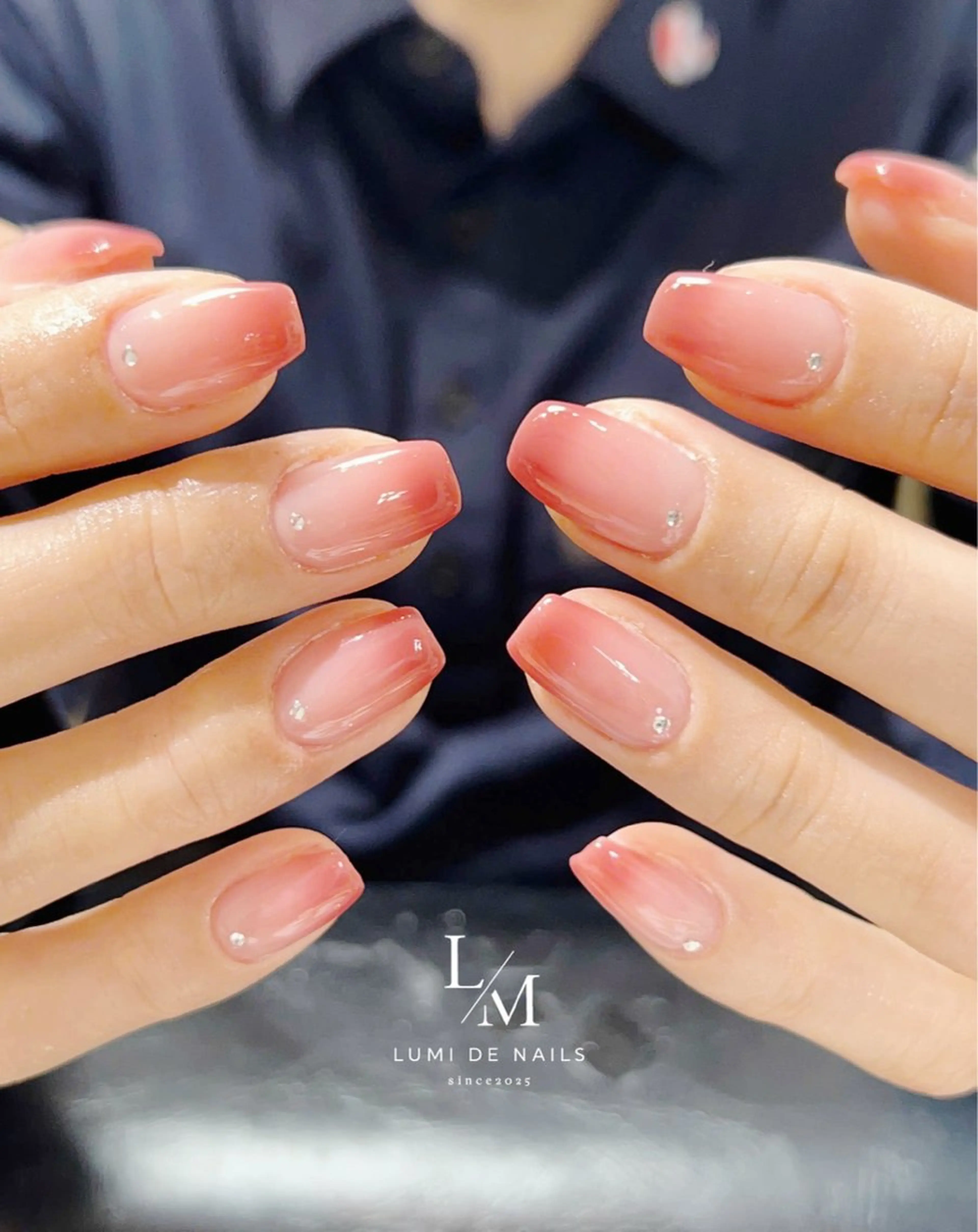 ネイル アートネイル フレンチネイル グラデーション 韓国ネイル ラメ(グリッター) ハンドネイル Lumi de nailsのネイルデザイン