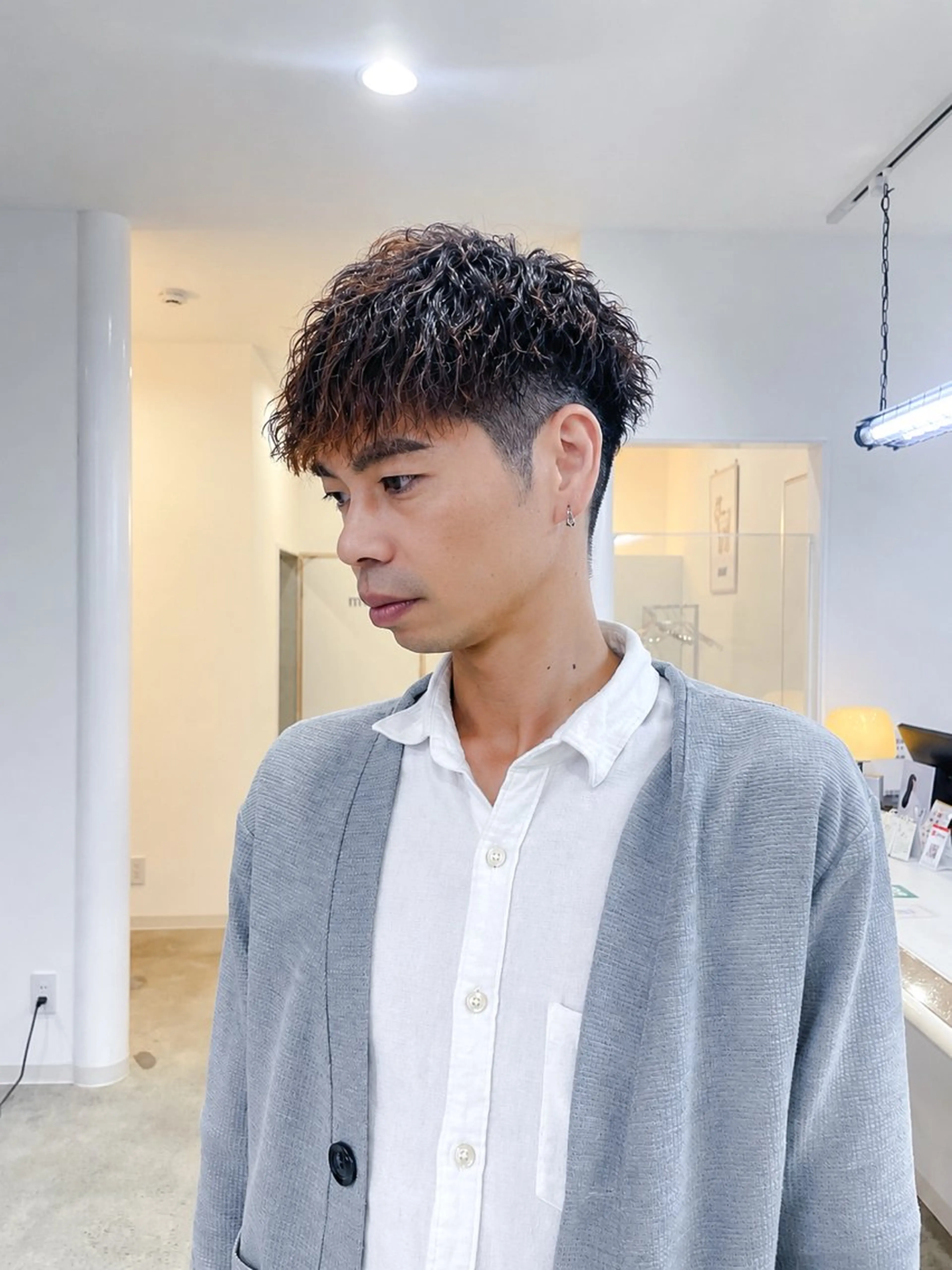 パーマ メンズ カット パーマ 鈴木 七海のヘアスタイル