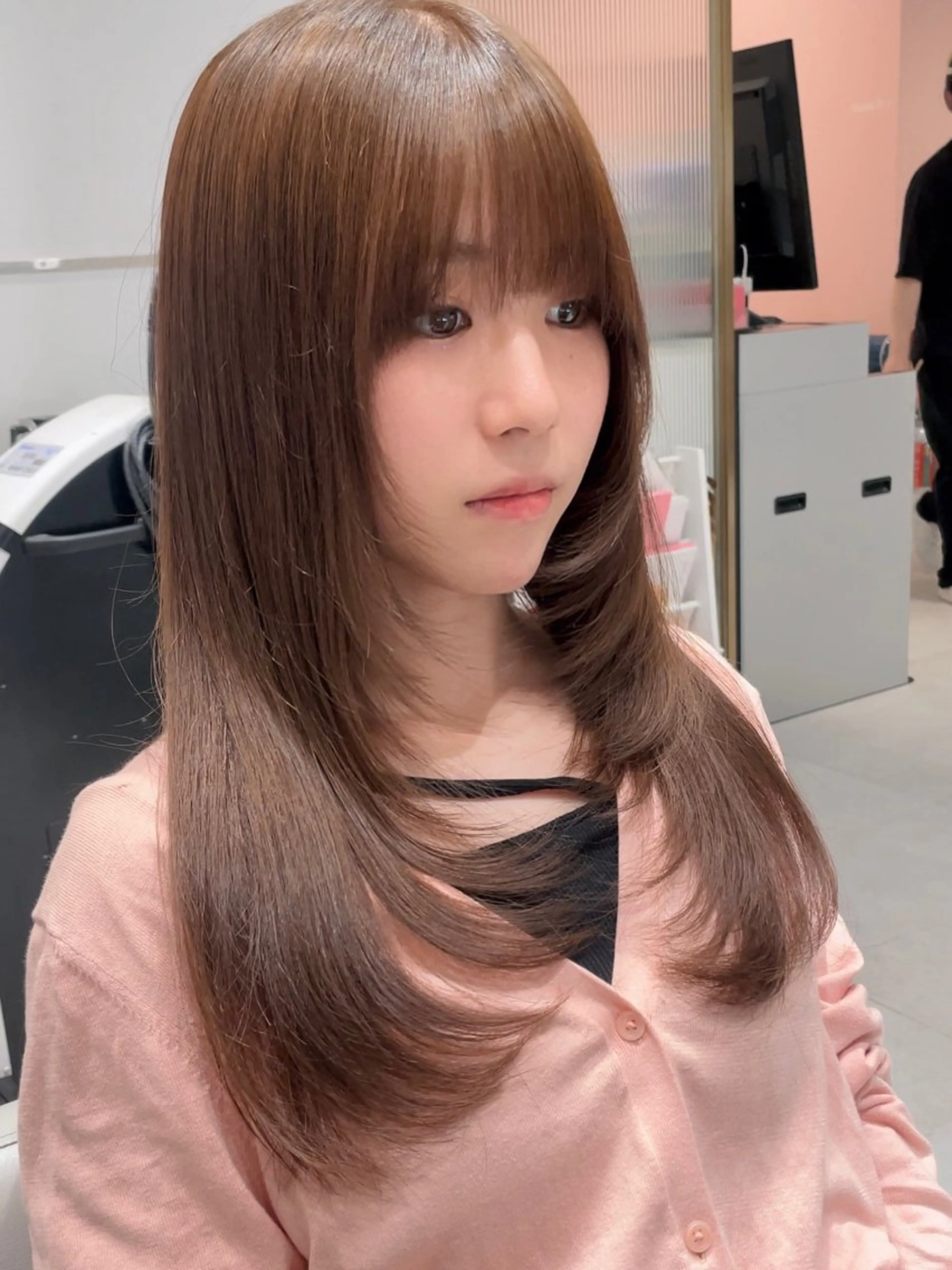 ロング カラー カット トリートメント レイヤーカット/透明 感カラー🐬永井瑠栞のヘアスタイル