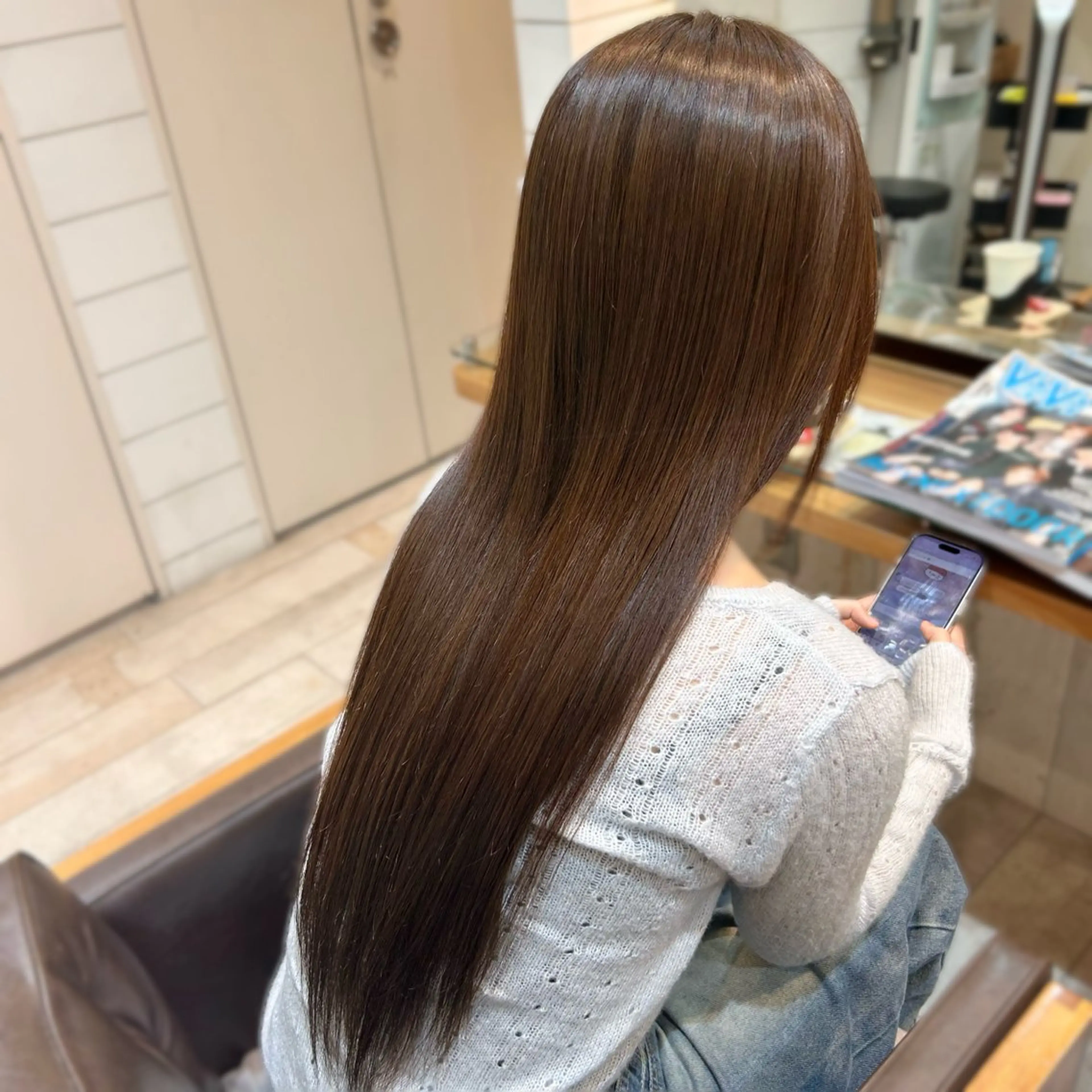 ロング カラー ヘアカラー トリートメント Rion/渋谷 /ブリーチなしカラーのヘアスタイル