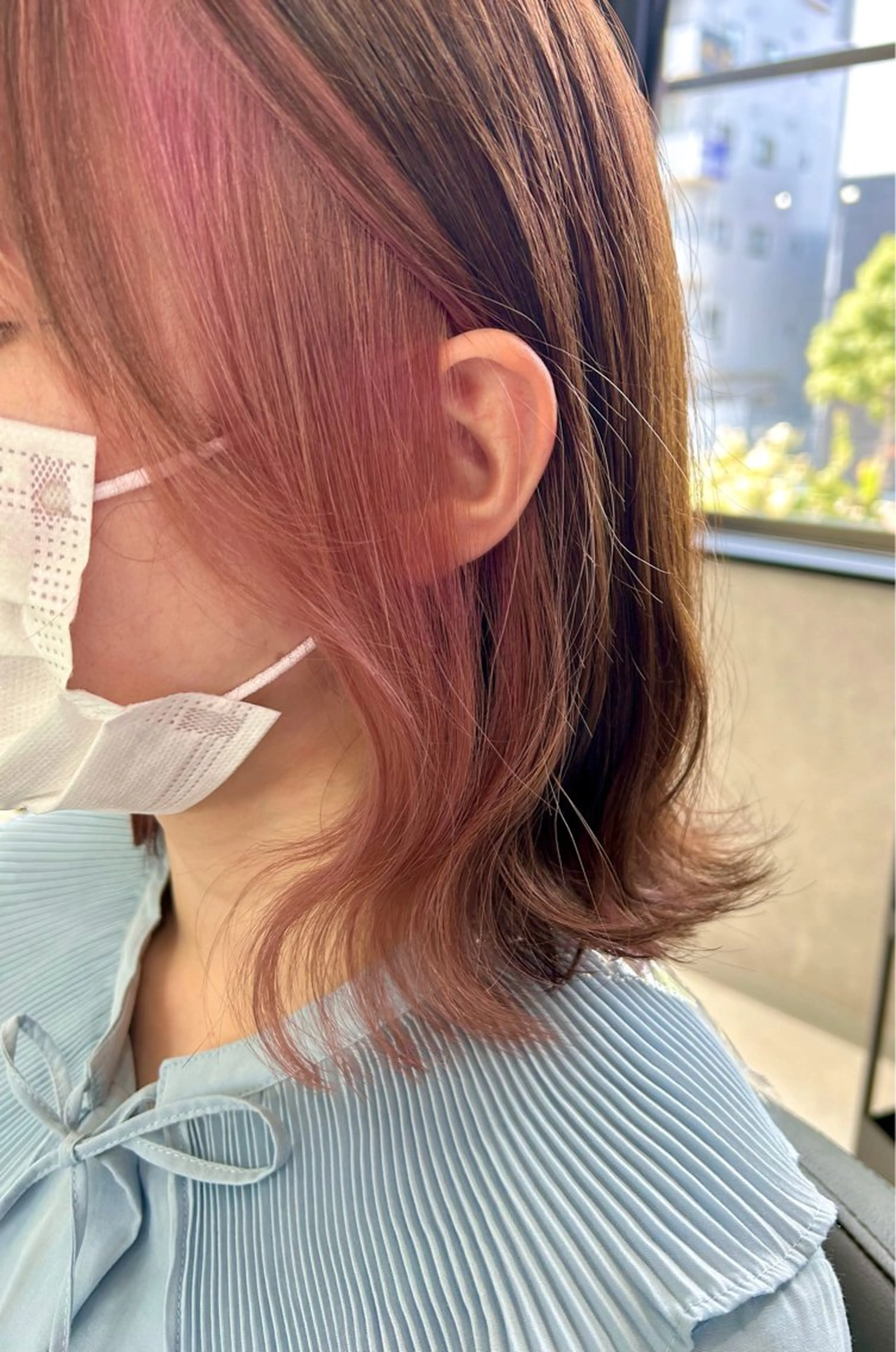 ミディアム カラー ベージュカラー インナーカラー ピンクカラー ピンクベージュ カット ヘアカラー トリートメント 🫧高鹿汰一髪質改善 /白髪ぼかし🫧のヘアスタイル