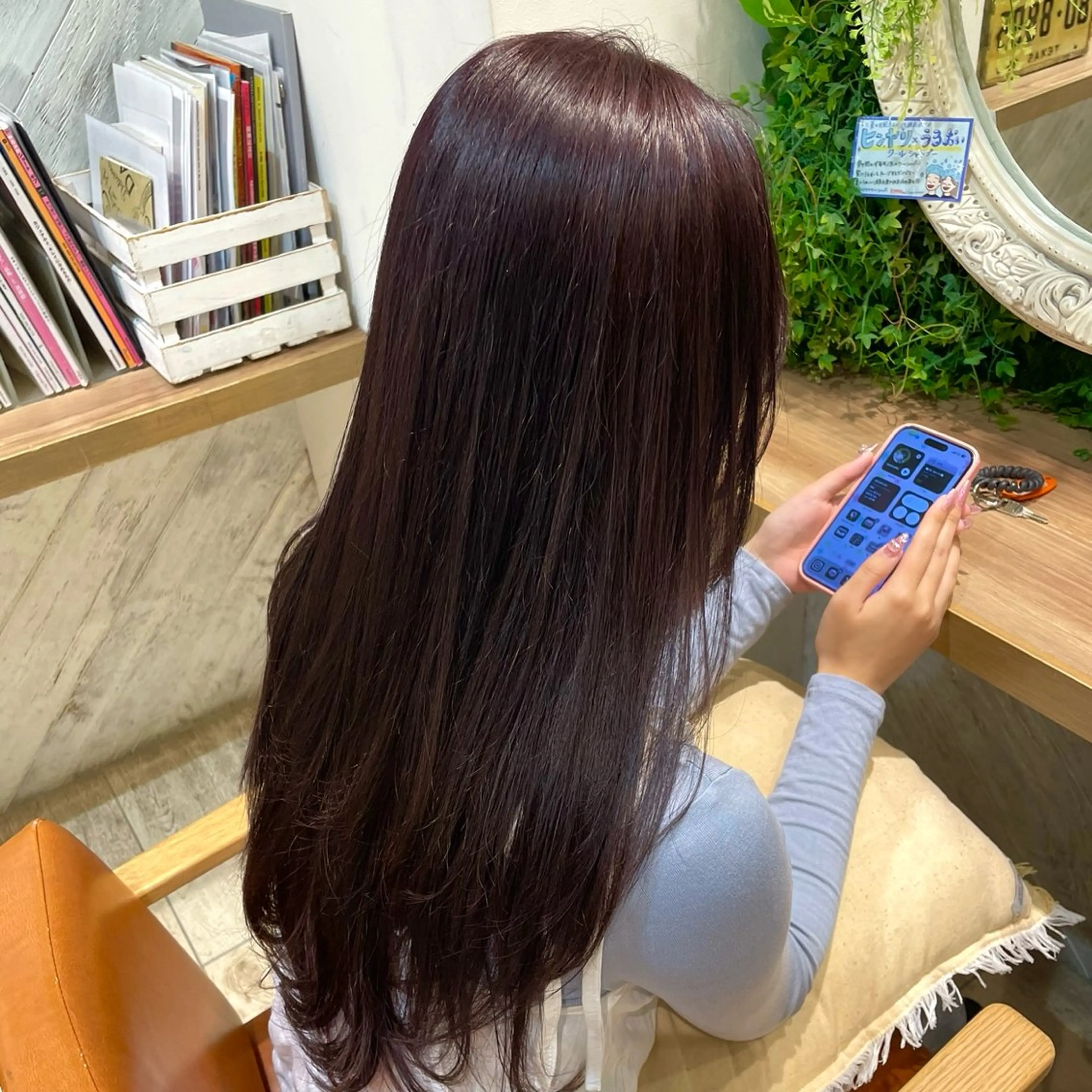 ロング カラー ラベンダーカラー ラベンダーピンク ピンクカラー ヘアカラー トリートメント 横浜パーマ🌐メンズ 暖色カラーもえかのヘアスタイル