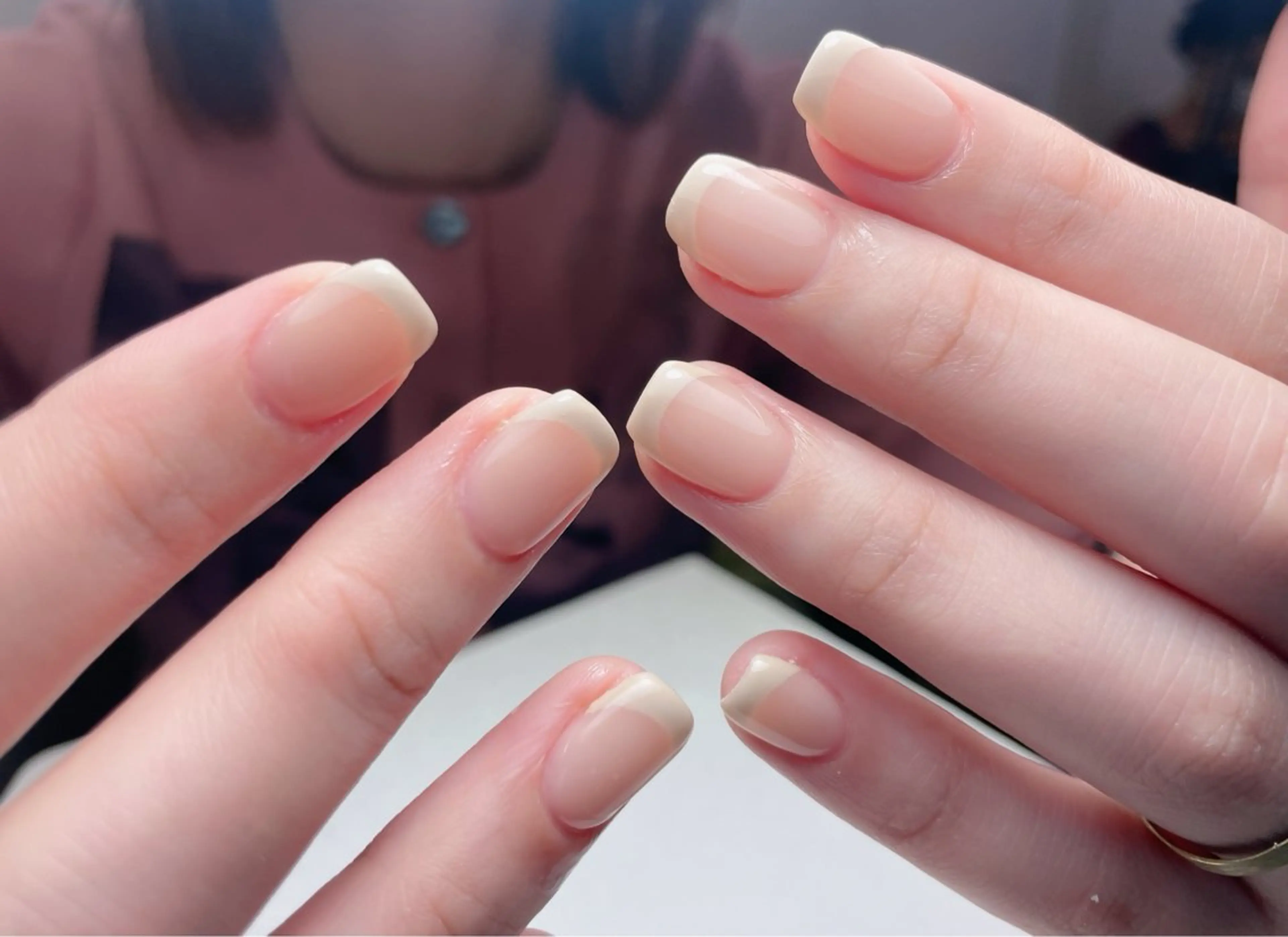 ネイル フレンチネイル ジェルネイル ガーリー ガラスフレンチ グラデーション 中野駅から2分 MEO NAILのネイルデザイン