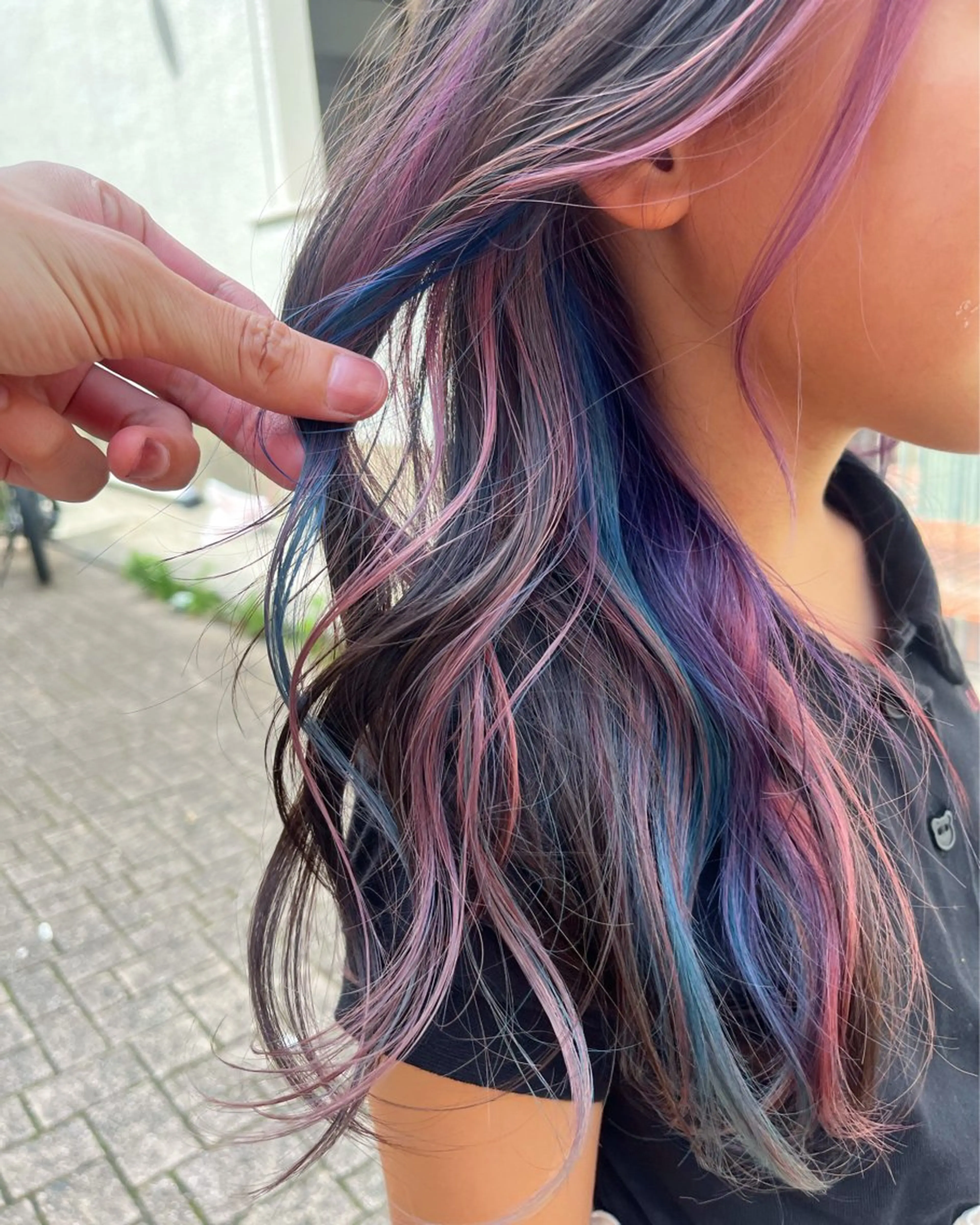 ロング カラー ブリーチ ユニコーンカラー カット ヘアカラー トリートメント 原宿サロン代表 デザインカラー伊藤卓のヘアスタイル