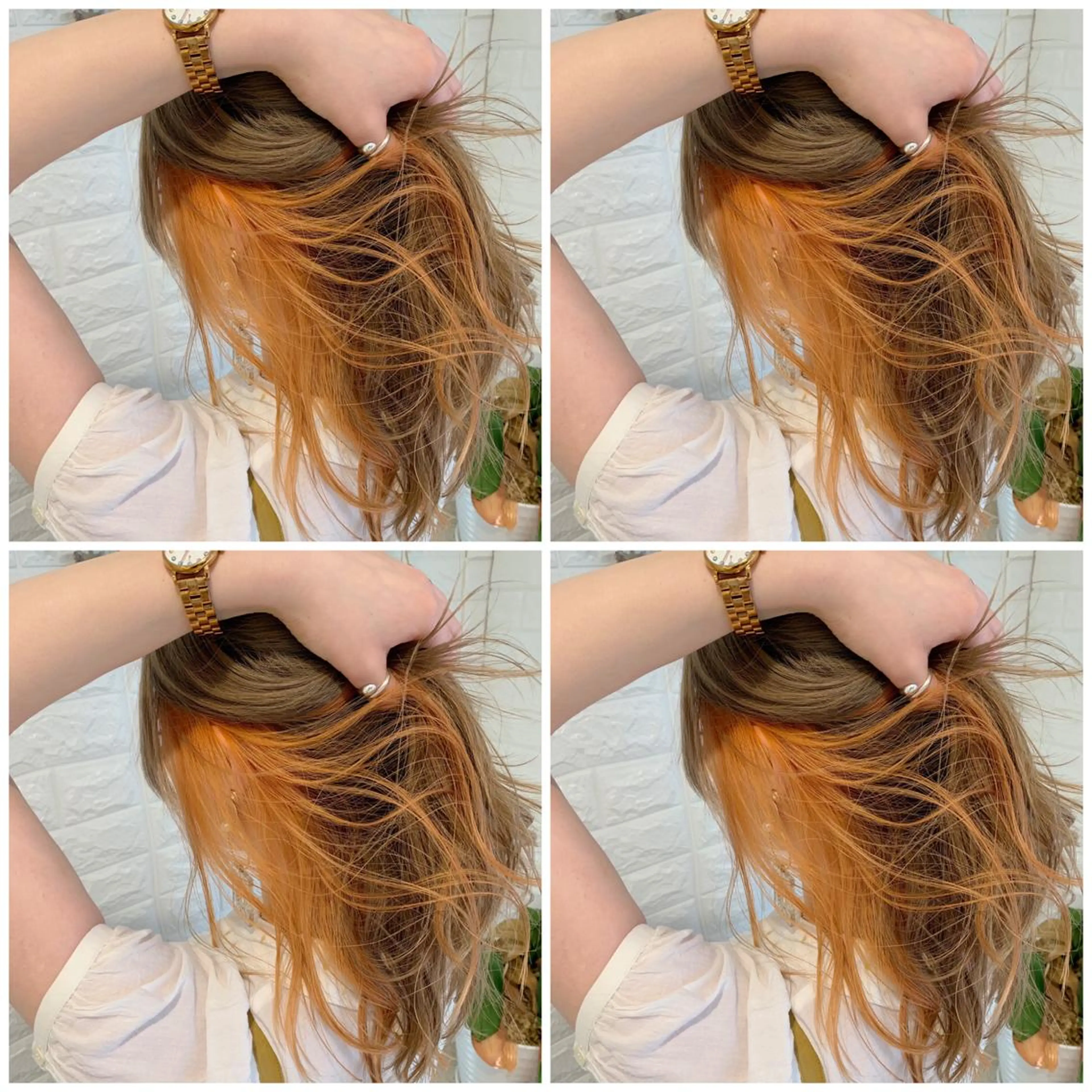 【大人気】インナーカラー付全体カラー!ブリーチも込みになっていますの写真