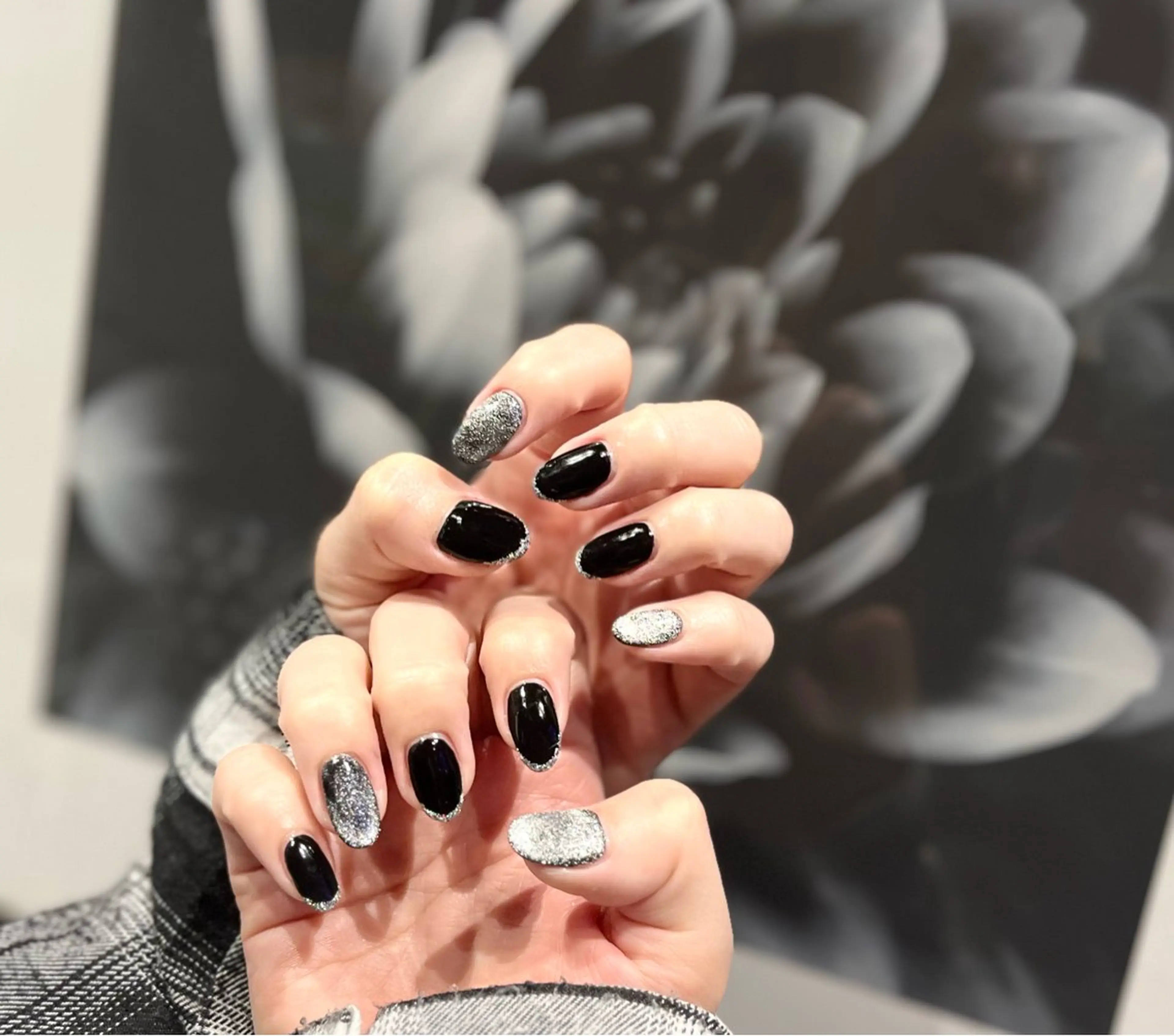 ネイル オーロラネイル キラキラネイル ラメ(グリッター) マグネットネイル オフィスネイル ハンドネイル プライベートサロン N's Nailのネイルデザイン