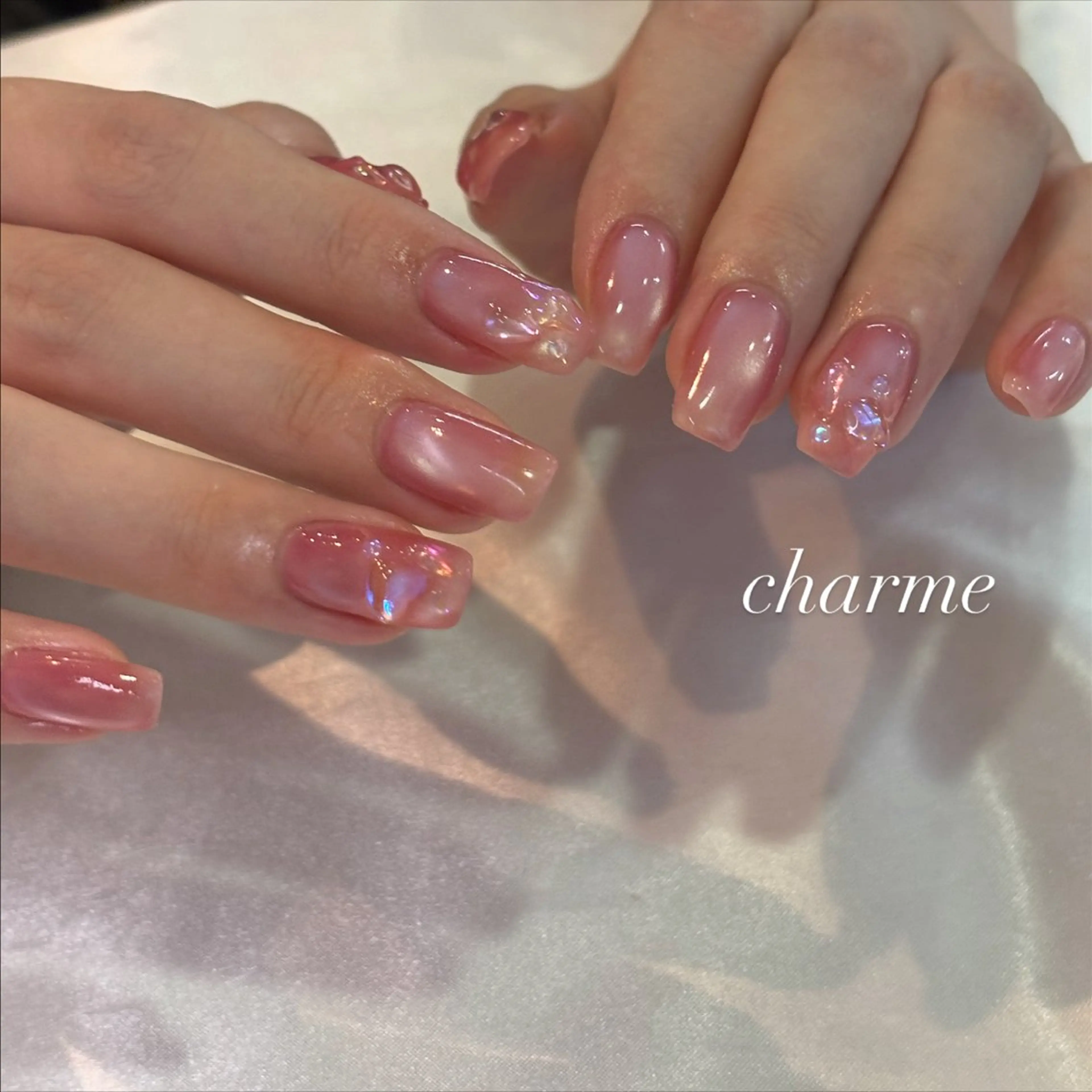 ネイル 氷ネイル・うるうるネイル ハンドネイル charme nailのネイルデザイン