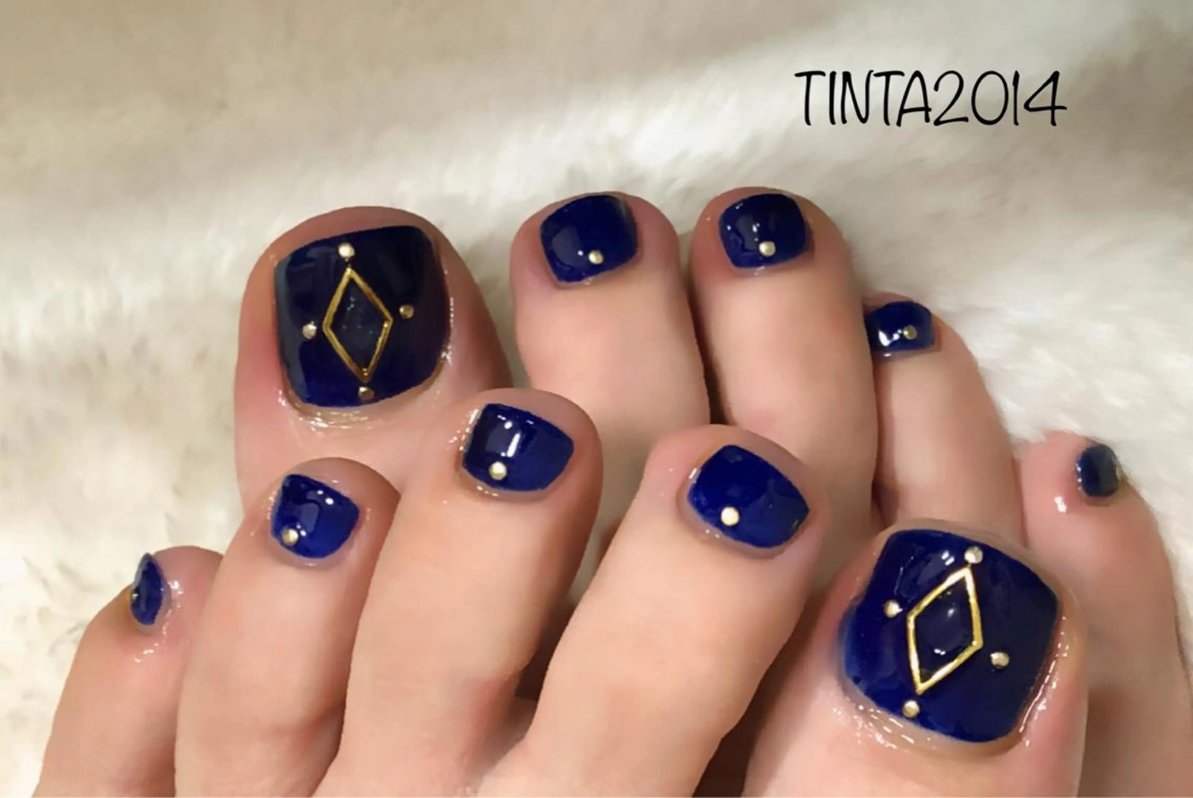 ネイル フットネイル ネイビー 馬場 典子のネイルデザイン