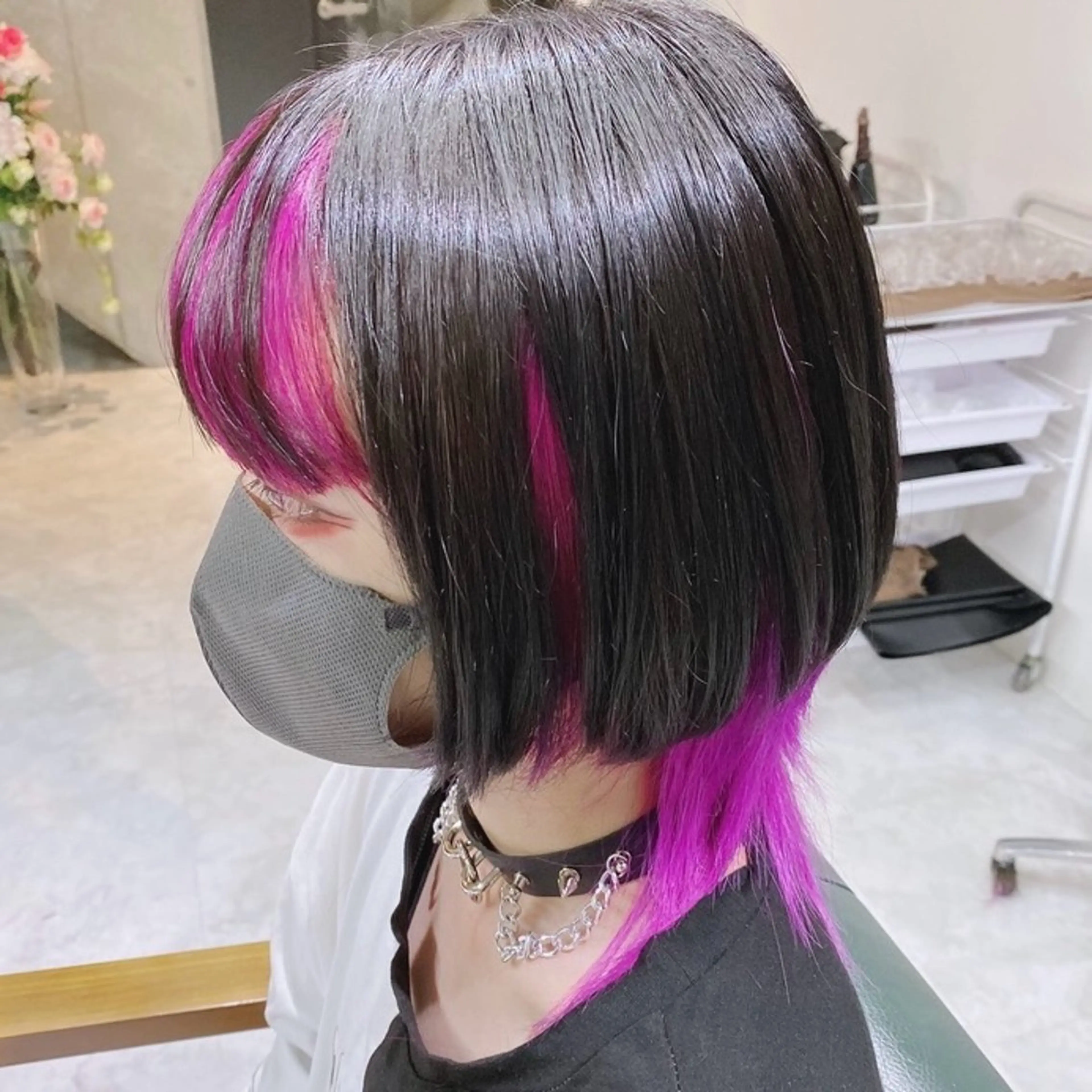 ミディアム カラー 黒髪 ブリーチ デザインカラー ハイトーンカラー インナーカラー DAYS Men’sのヘアスタイル