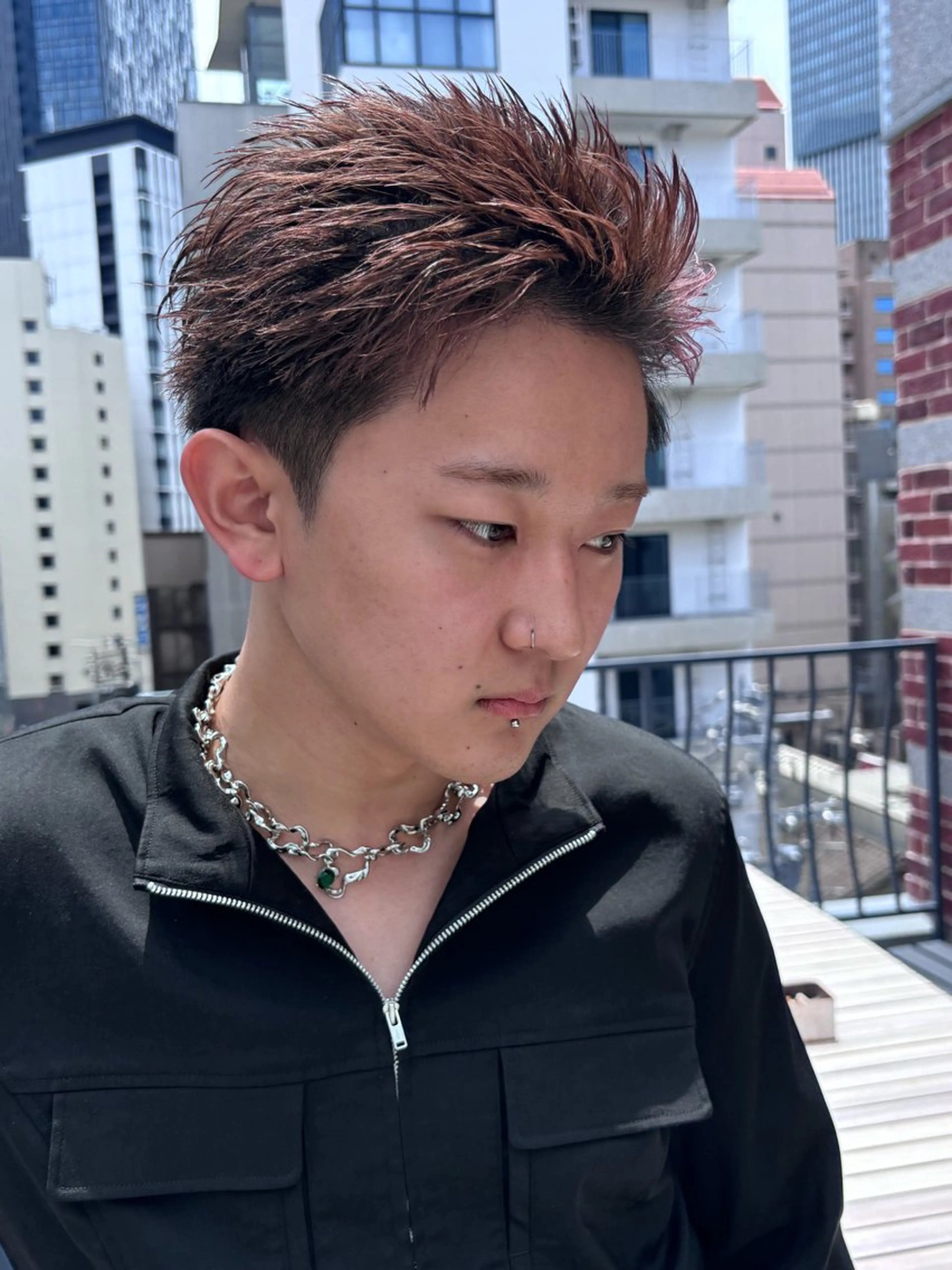 ショート メンズ マッシュ メンズパーマ メンズショート スパイキーショート 波巻きパーマ カット ヘアカラー パーマ 土岐 仁/メンズ専門 パーマ特化美容師🌀のヘアスタイル