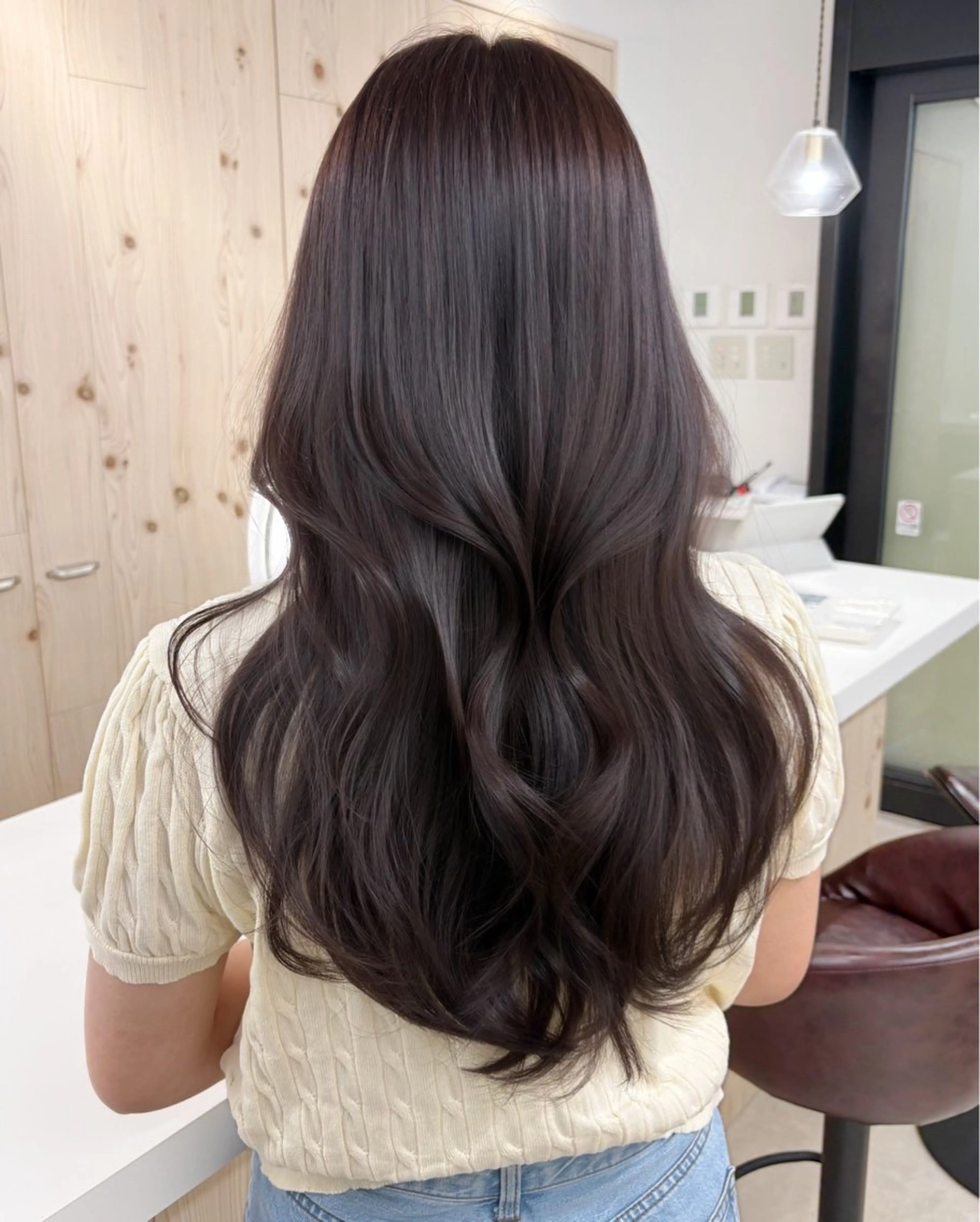 ロング カラー カット ヘアカラー トリートメント ヘアセット 新宿/韓国ヘア/ 髪質改善ストレートのヘアスタイル