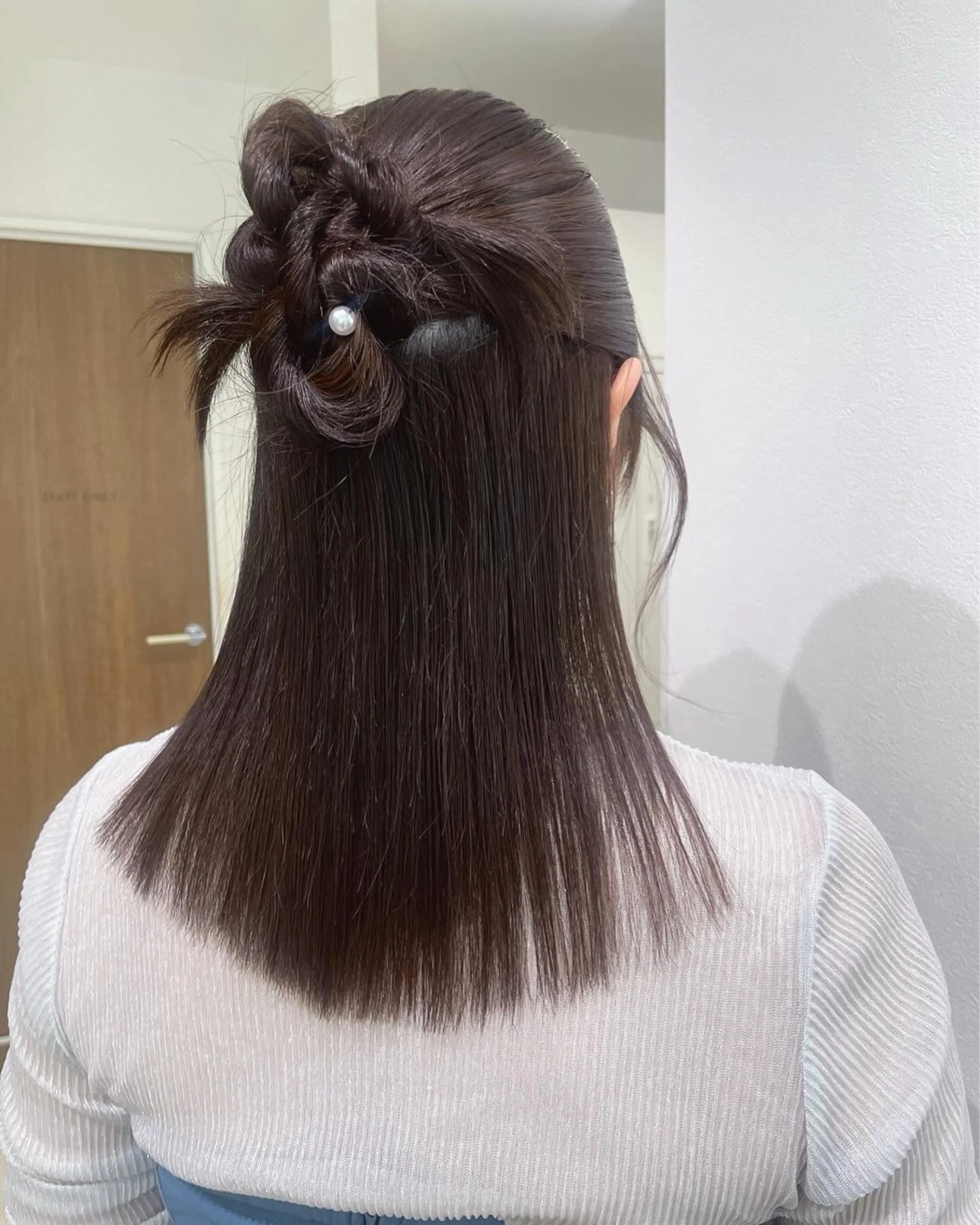 ヘアアレンジ ハーフアップ 福島成美/髪質改善 縮毛矯正/カラーのヘアスタイル