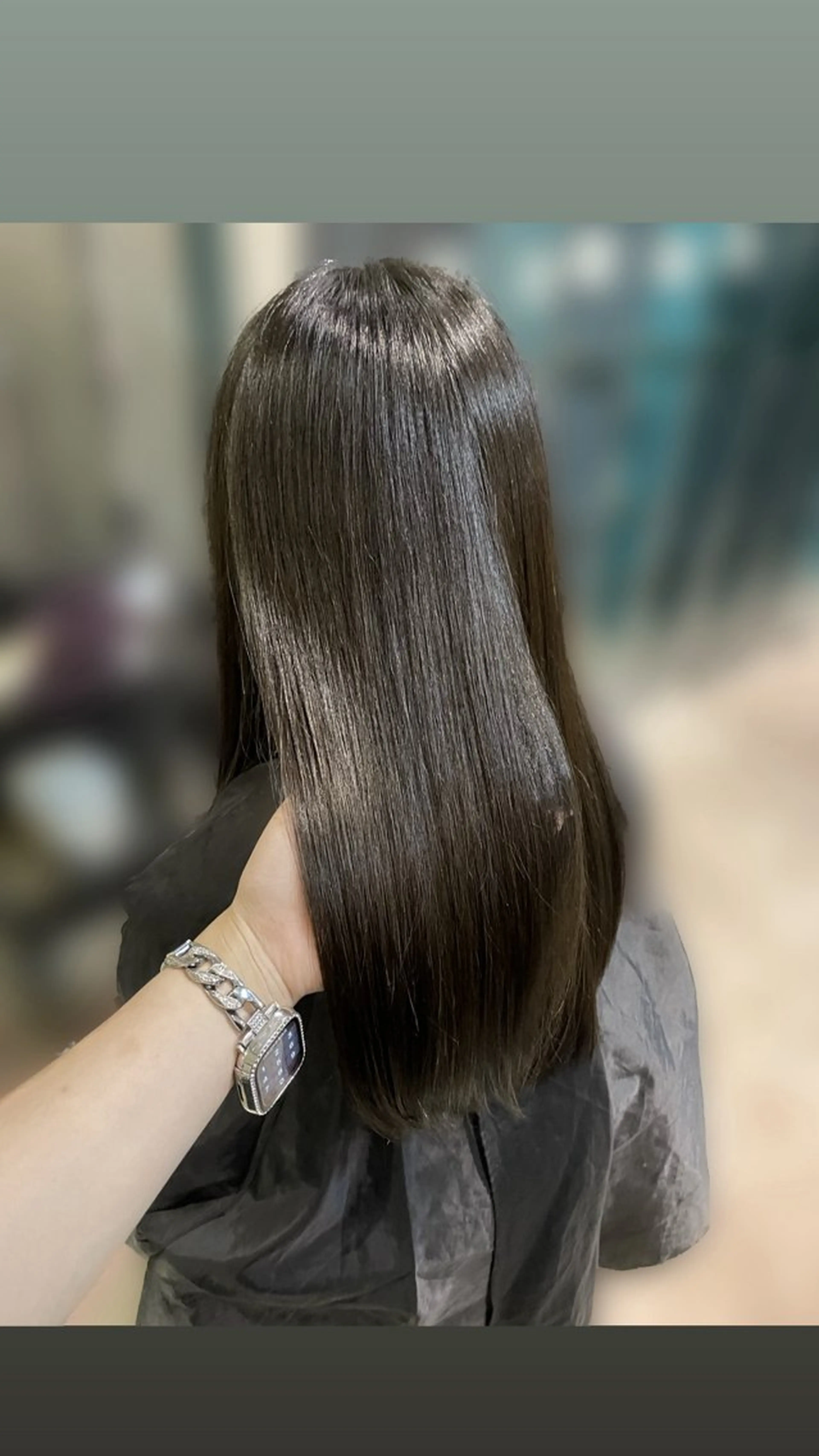 ロング 縮毛矯正 MINAMO 韓国レイヤーのヘアスタイル