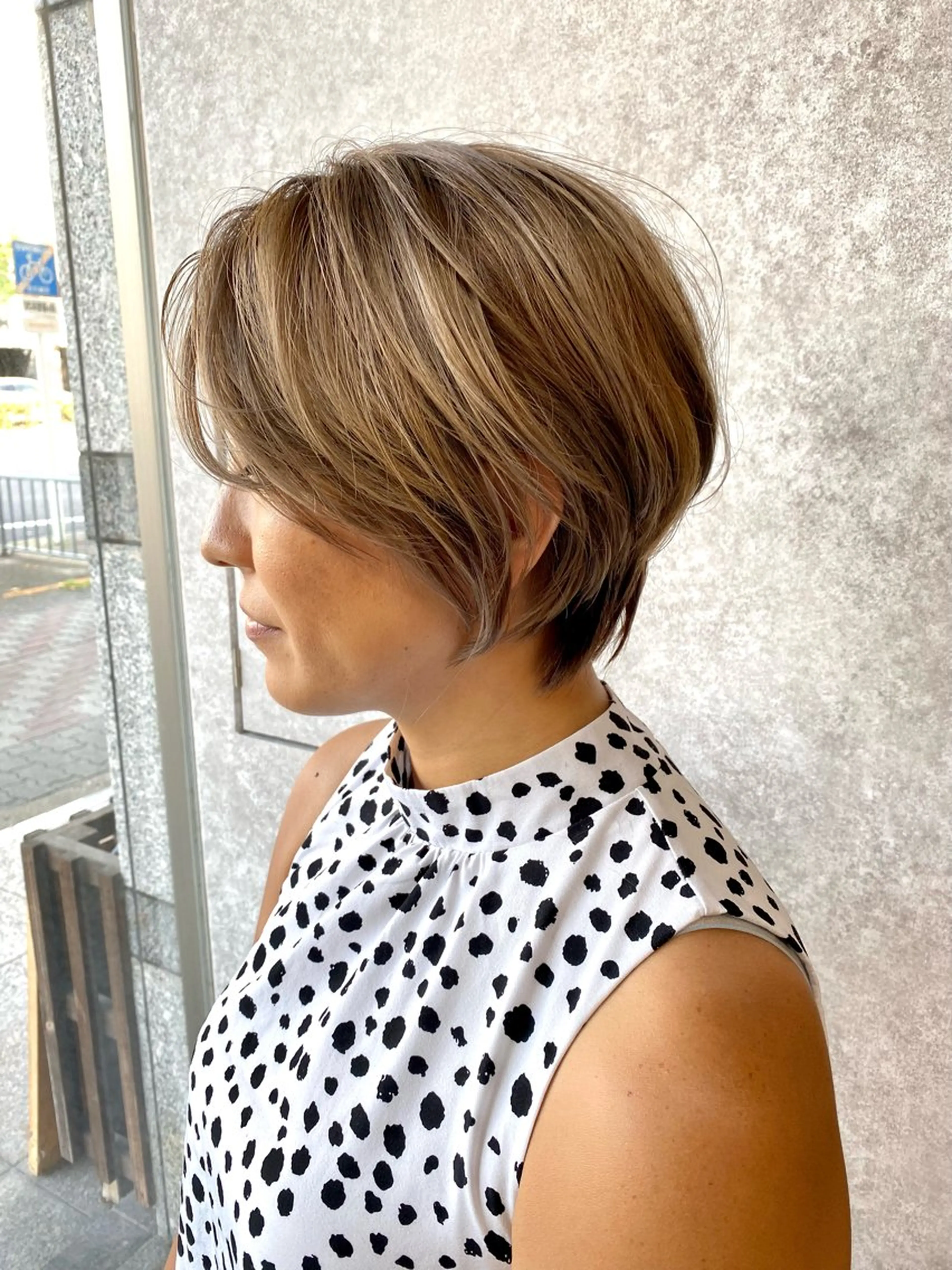 ショート カラー ハンサムショート ハイライトカラー ハイライト ショートヘア カット ヘアカラー トリートメント 日比 貴大/ minim hairのヘアスタイル