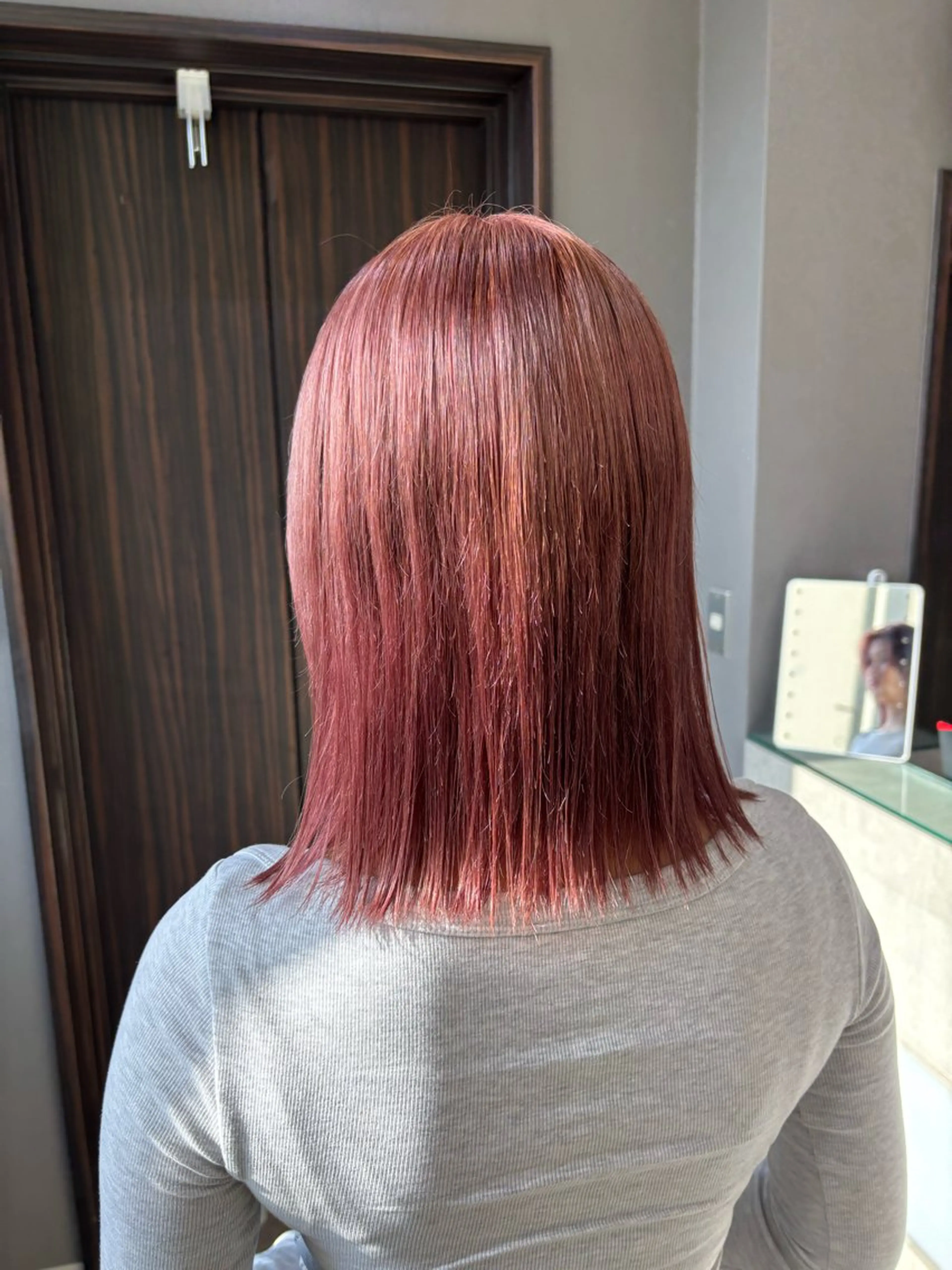 セミロング ヘアカラー トリートメント ブリーチなしWカラー ヘアセット菜希のヘアスタイル