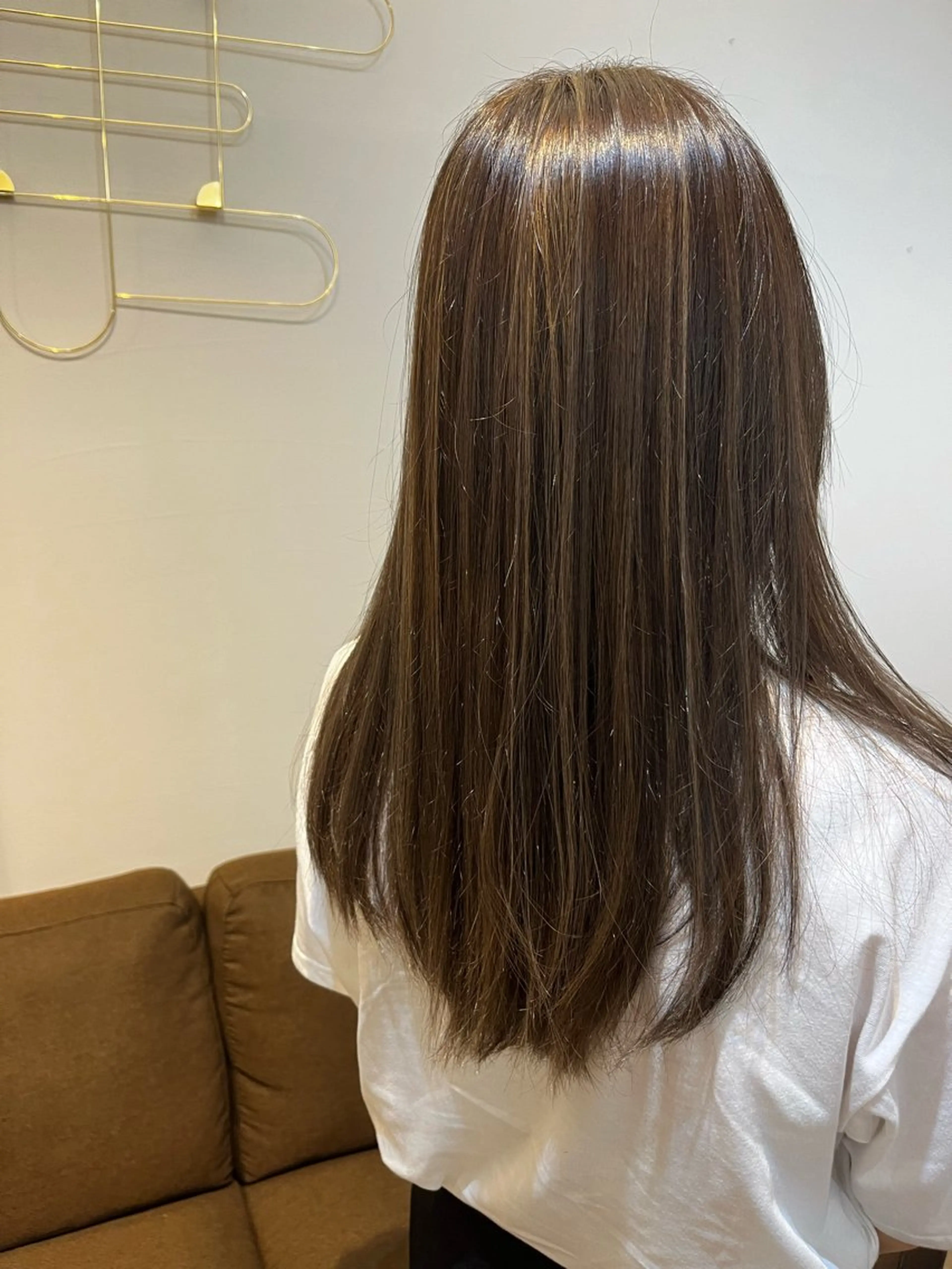ロング ハイライト 臺 佳連のヘアスタイル