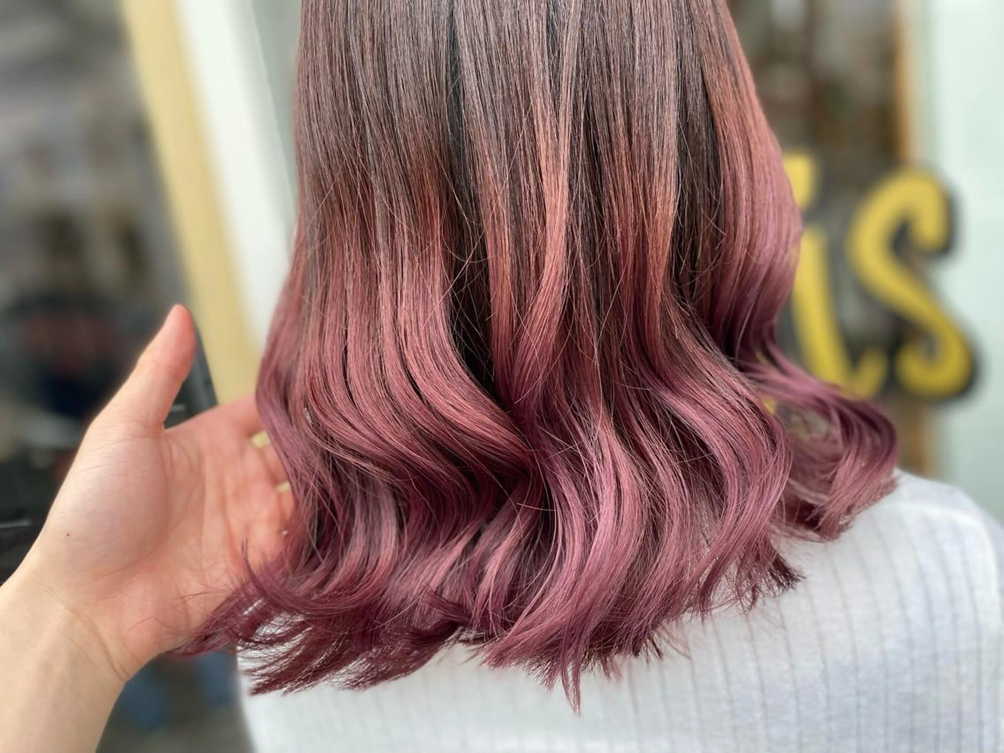 ミディアム カラー ヘアアレンジ ブリーチ ハイトーン&透明感 カラー☘️片山優陽のヘアスタイル