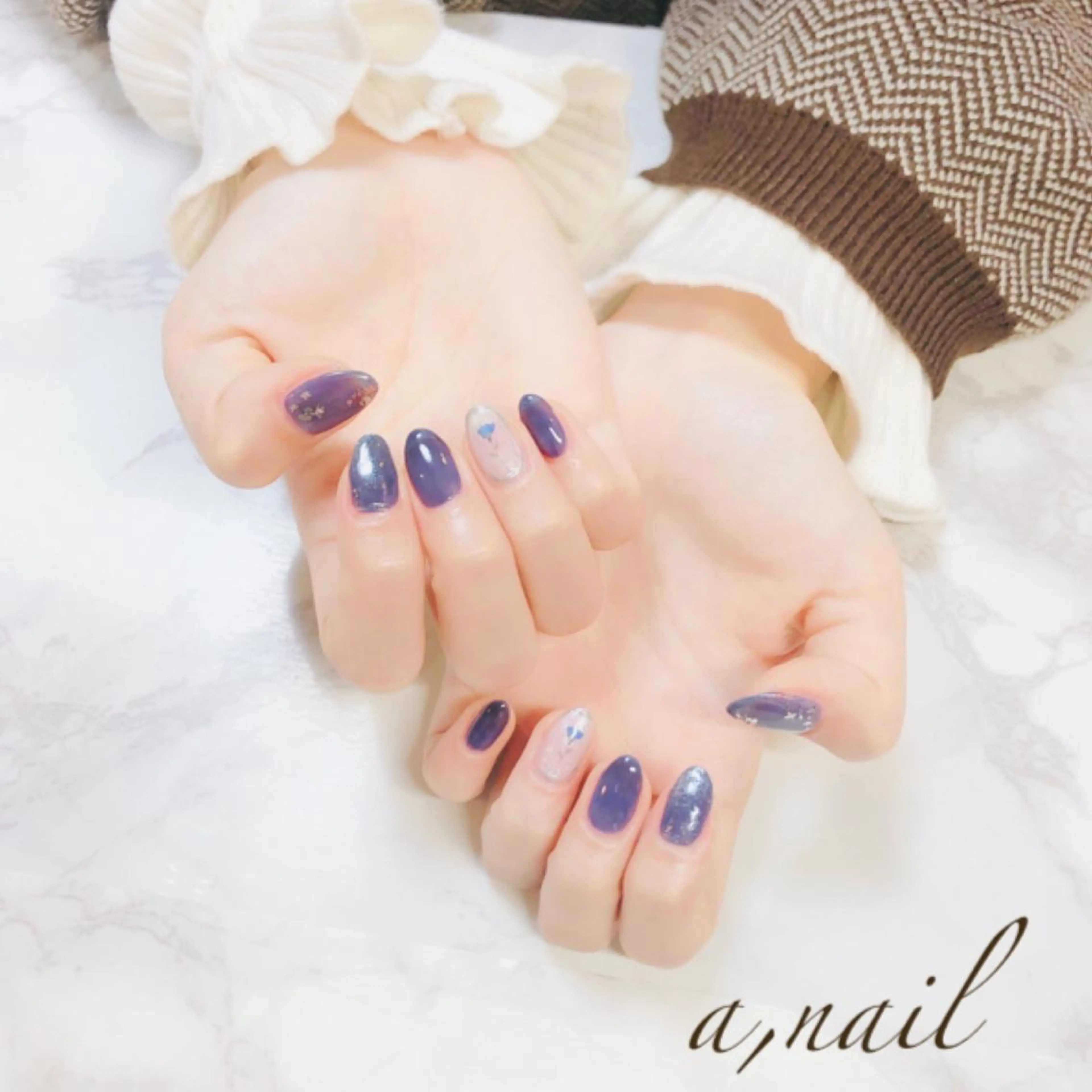 ネイル フットネイル ジェルネイル グラデーション ラメ(グリッター) ラメグラデーション ハンドネイル ネイルサロン エーネイルのネイルデザイン