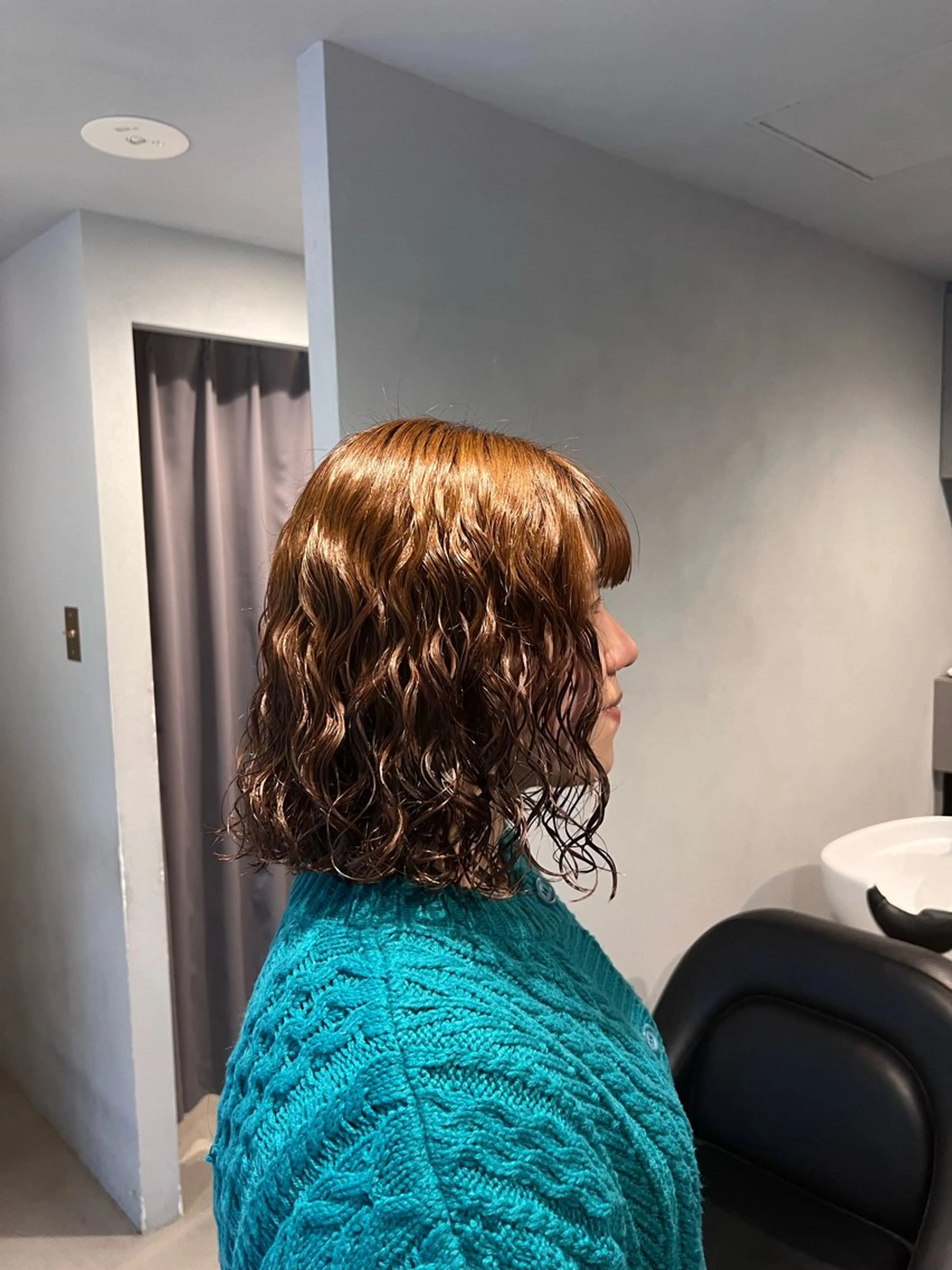 ミディアム カット パーマ トリートメント デジタルパーマ/ ウェーブパーマ/神野のヘアスタイル