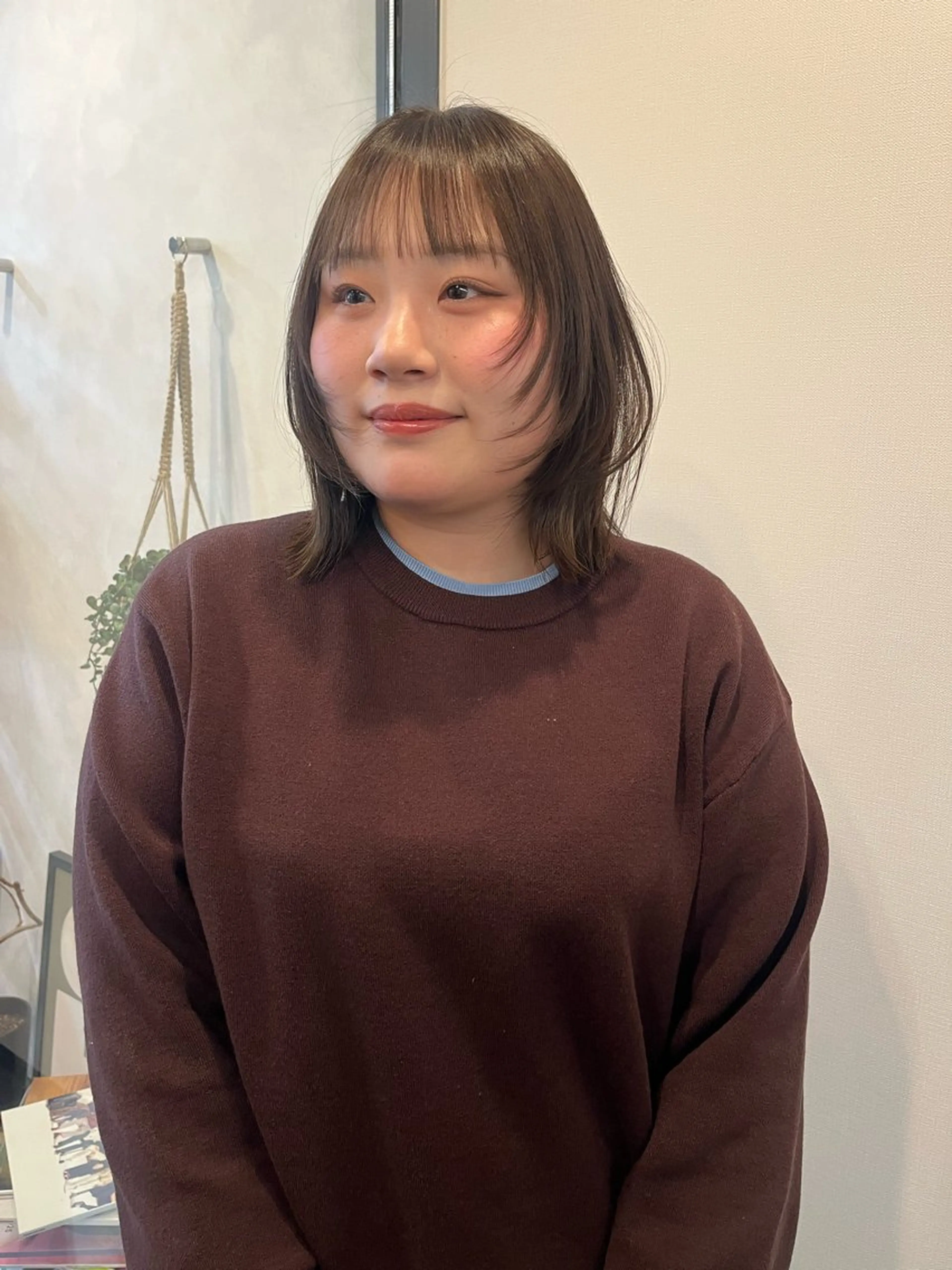 ミディアム カット ヘアカラー トリートメント 髪質改善/レイヤー/ ボブ/磯野史歩のヘアスタイル