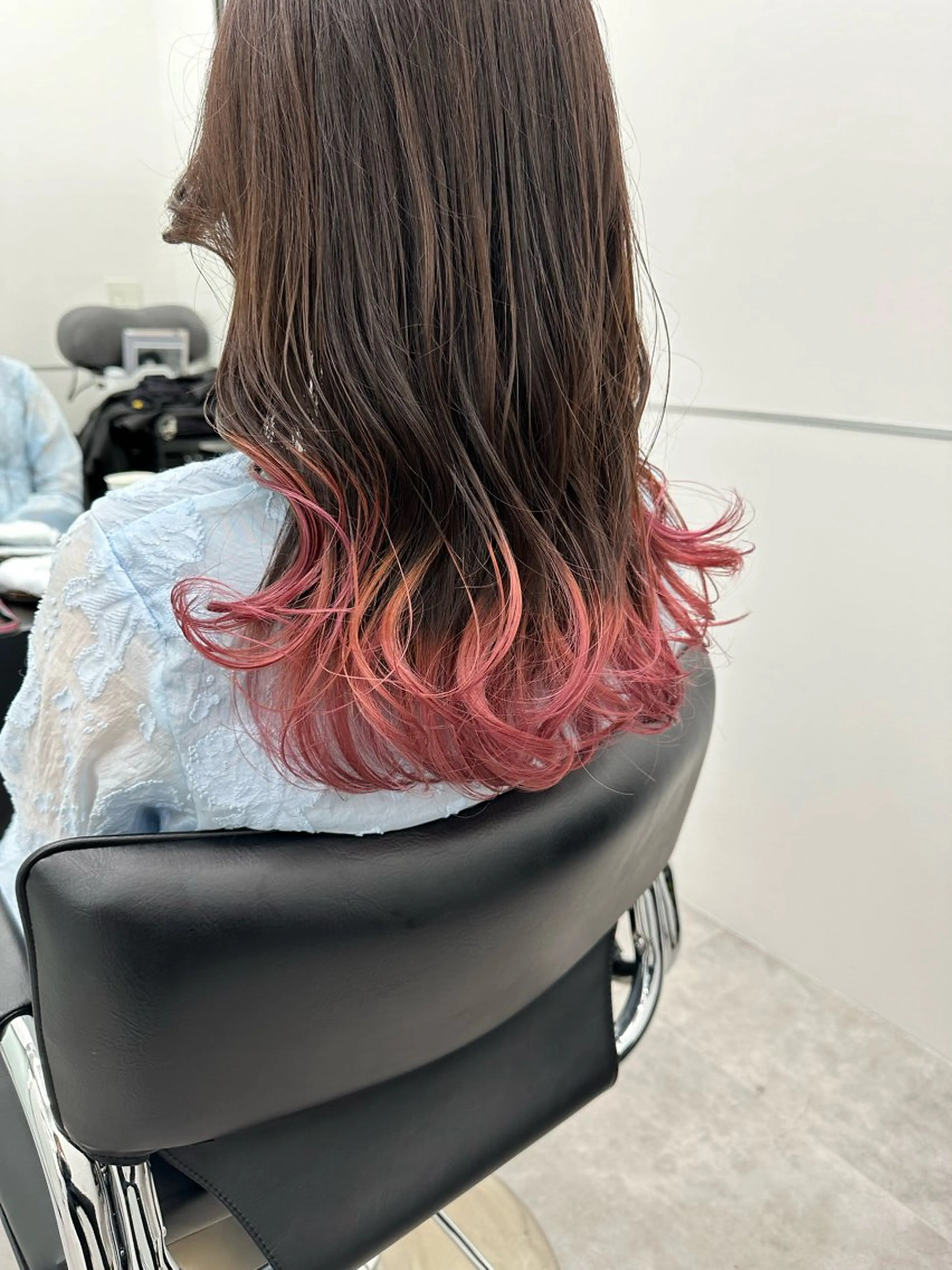 ロング カラー ブリーチ ピンクカラー 髪質改善 /ツヤ髪/植竹偉吹のヘアスタイル