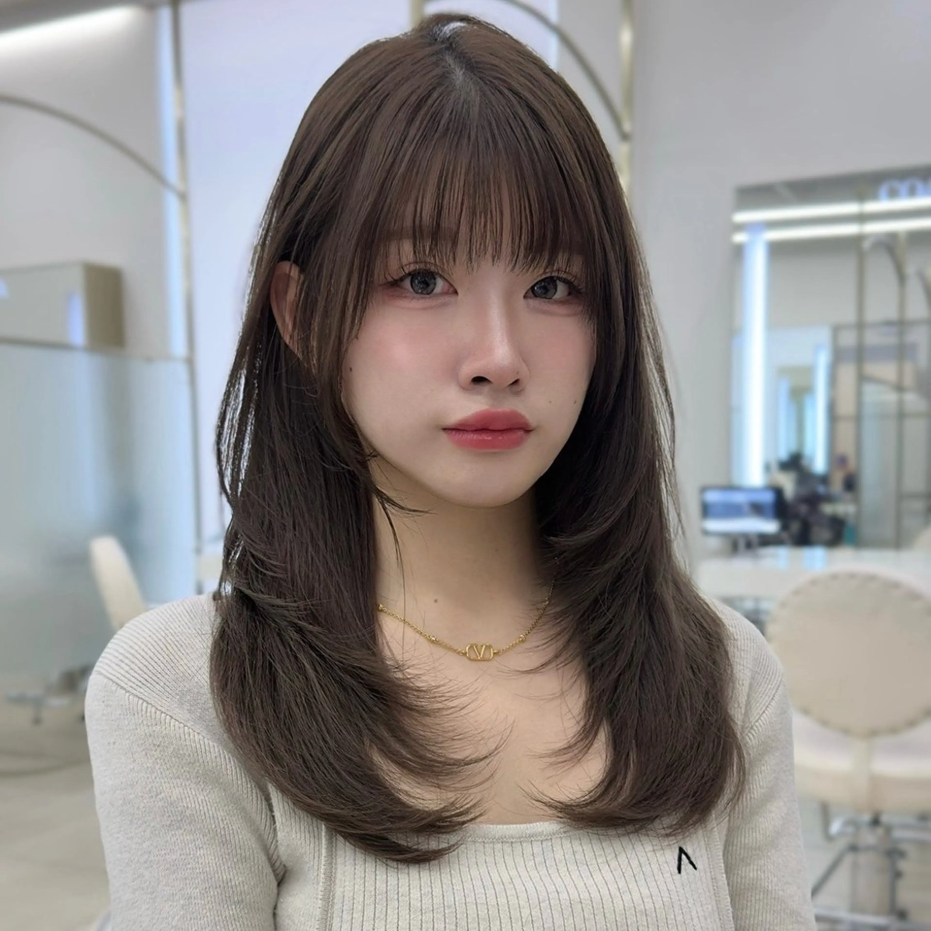 ミディアム カラー トリートメント 前髪/似合わせカット COA こも.のヘアスタイル