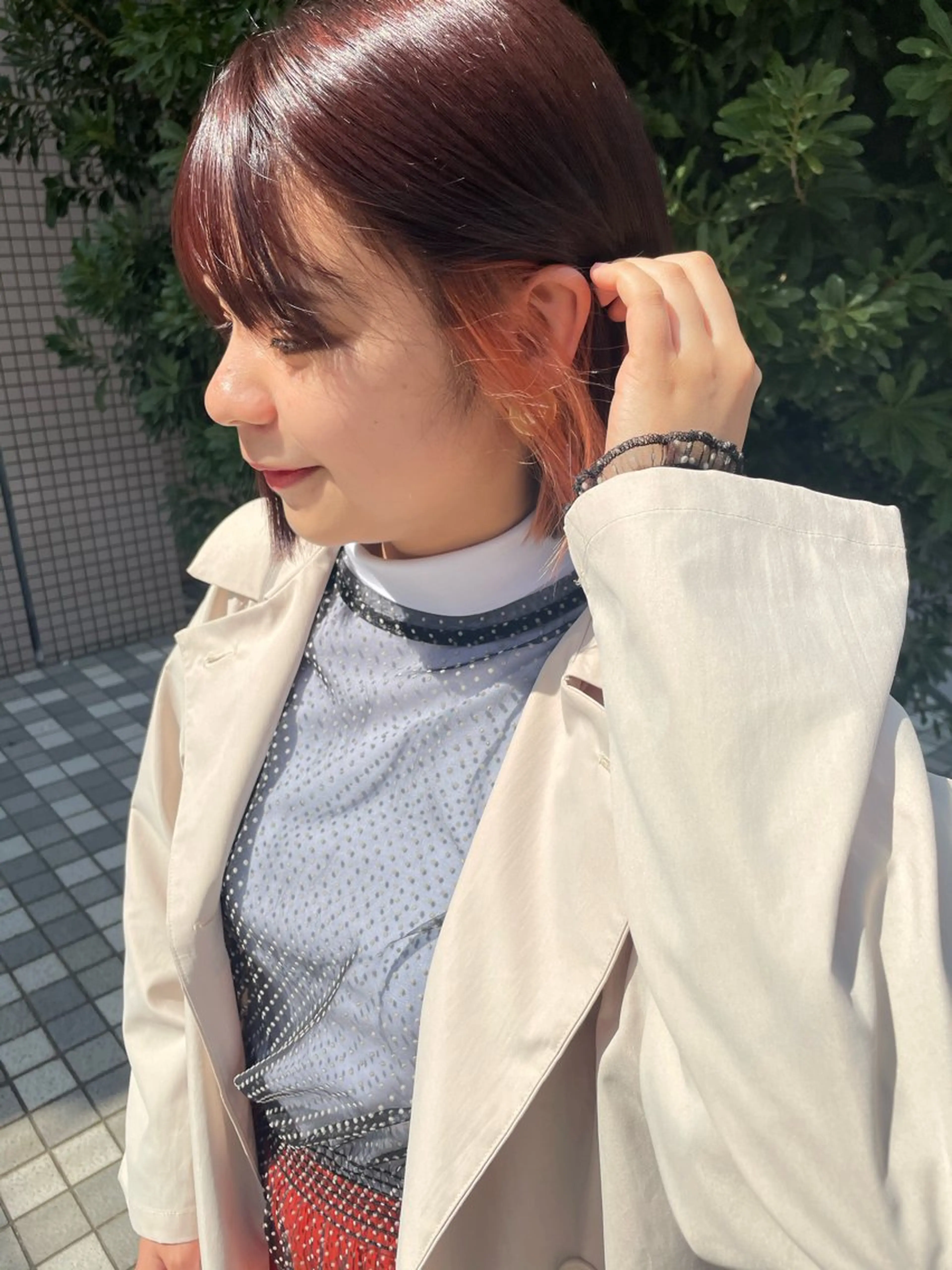 ミディアム カラー ヘアカラー トリートメント CARICIA 白木 由里加/新栄のヘアスタイル