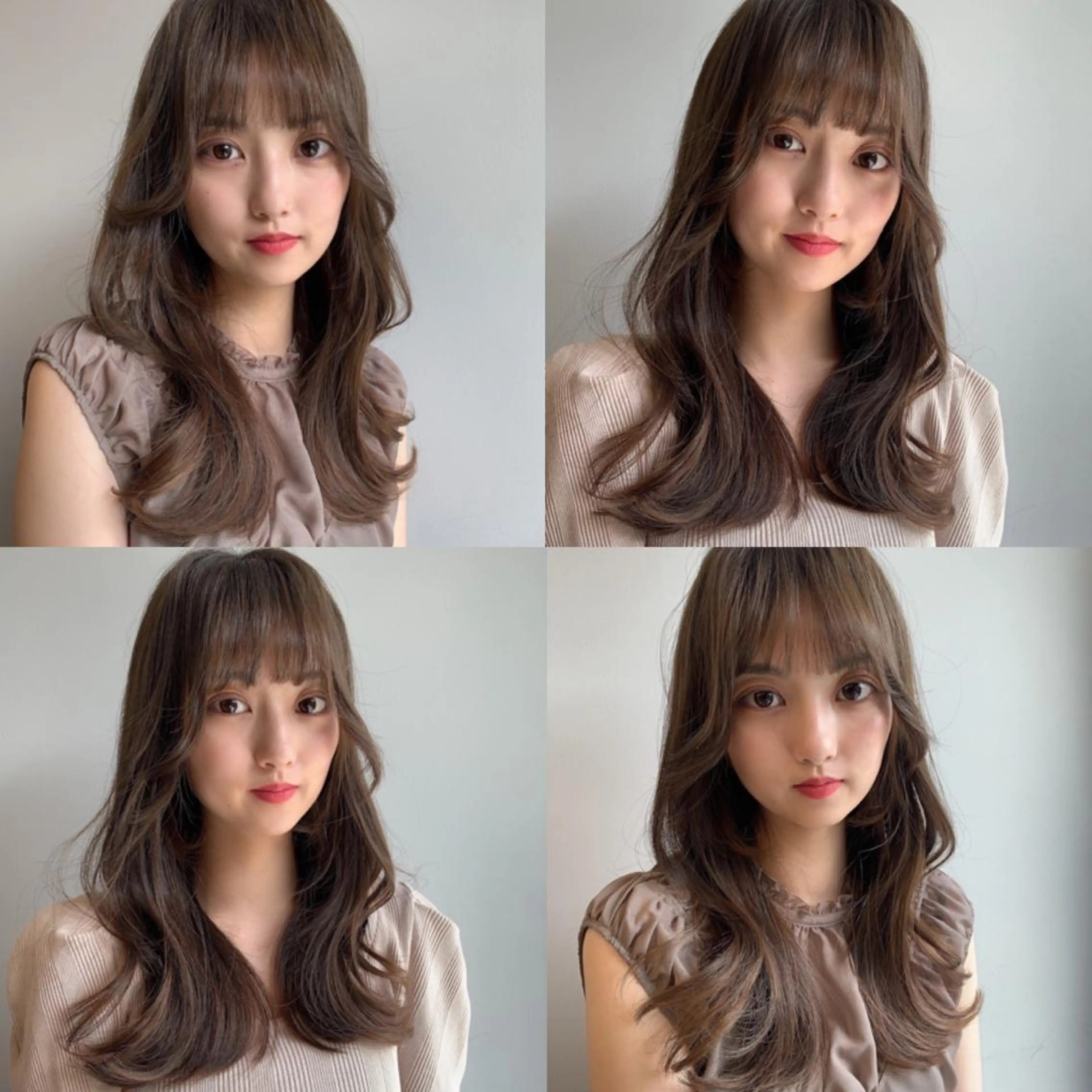 ミディアム カラー カット ヘアカラー トリートメント ヘッドスパ ヘアセット 透明感/オリーブ/ グレージュ/YUKAのヘアスタイル