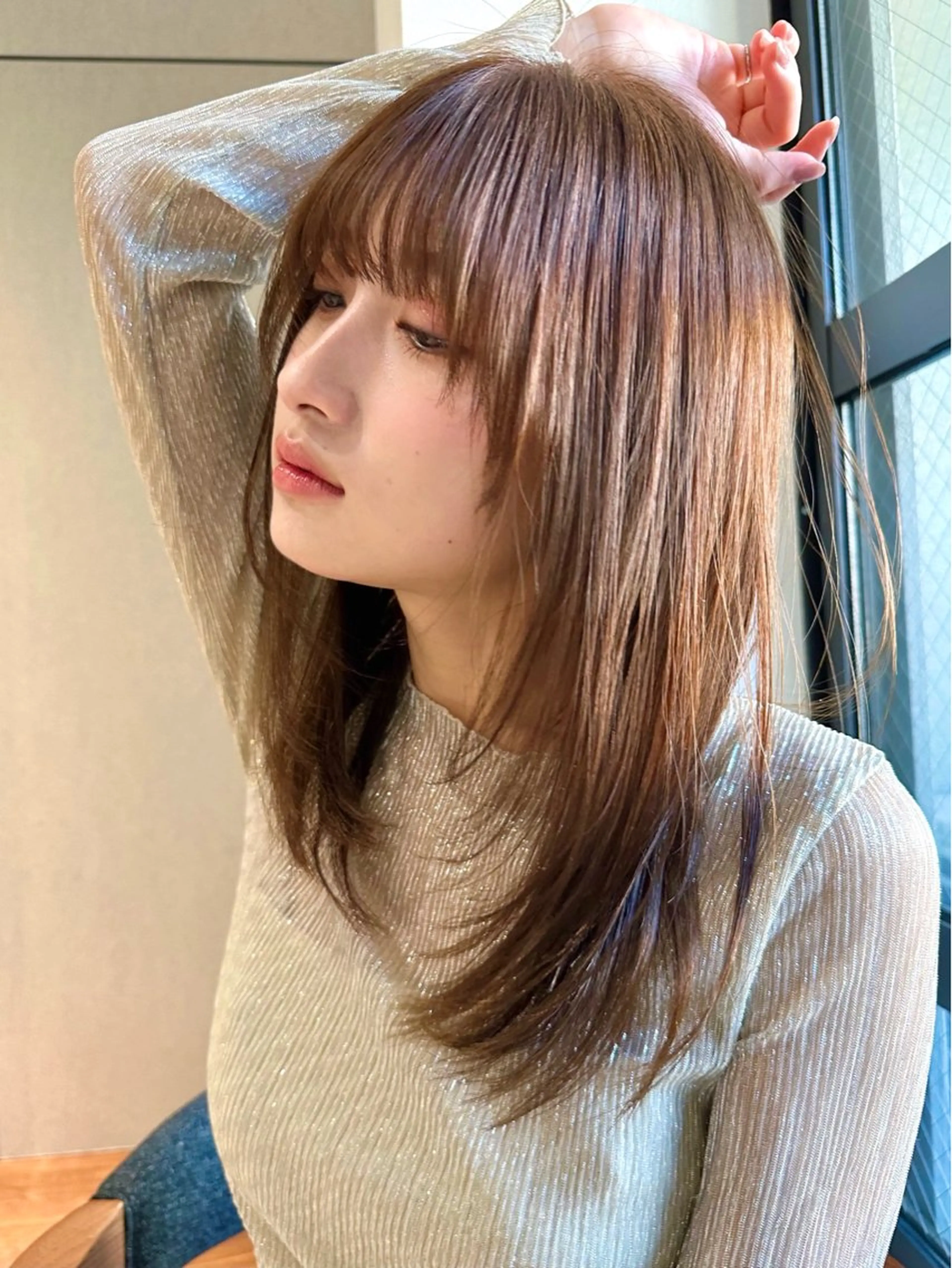 ミディアム カラー パーマ kazuki【顔周り ×レイヤーカット】のヘアスタイル