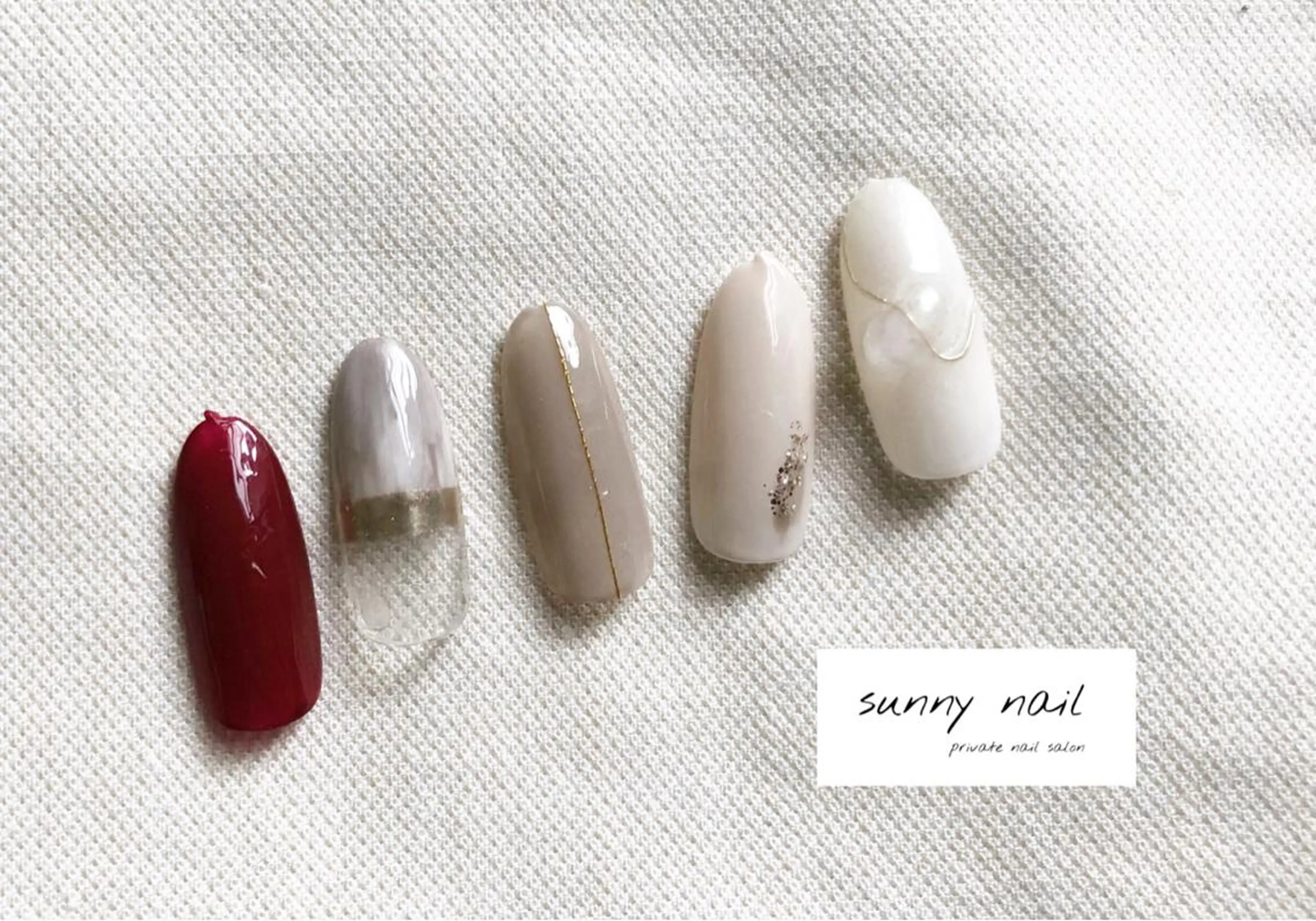 ネイル アートネイル ボルドー ジェルネイル ミラーネイル ニュアンスネイル sunny nailのネイルデザイン