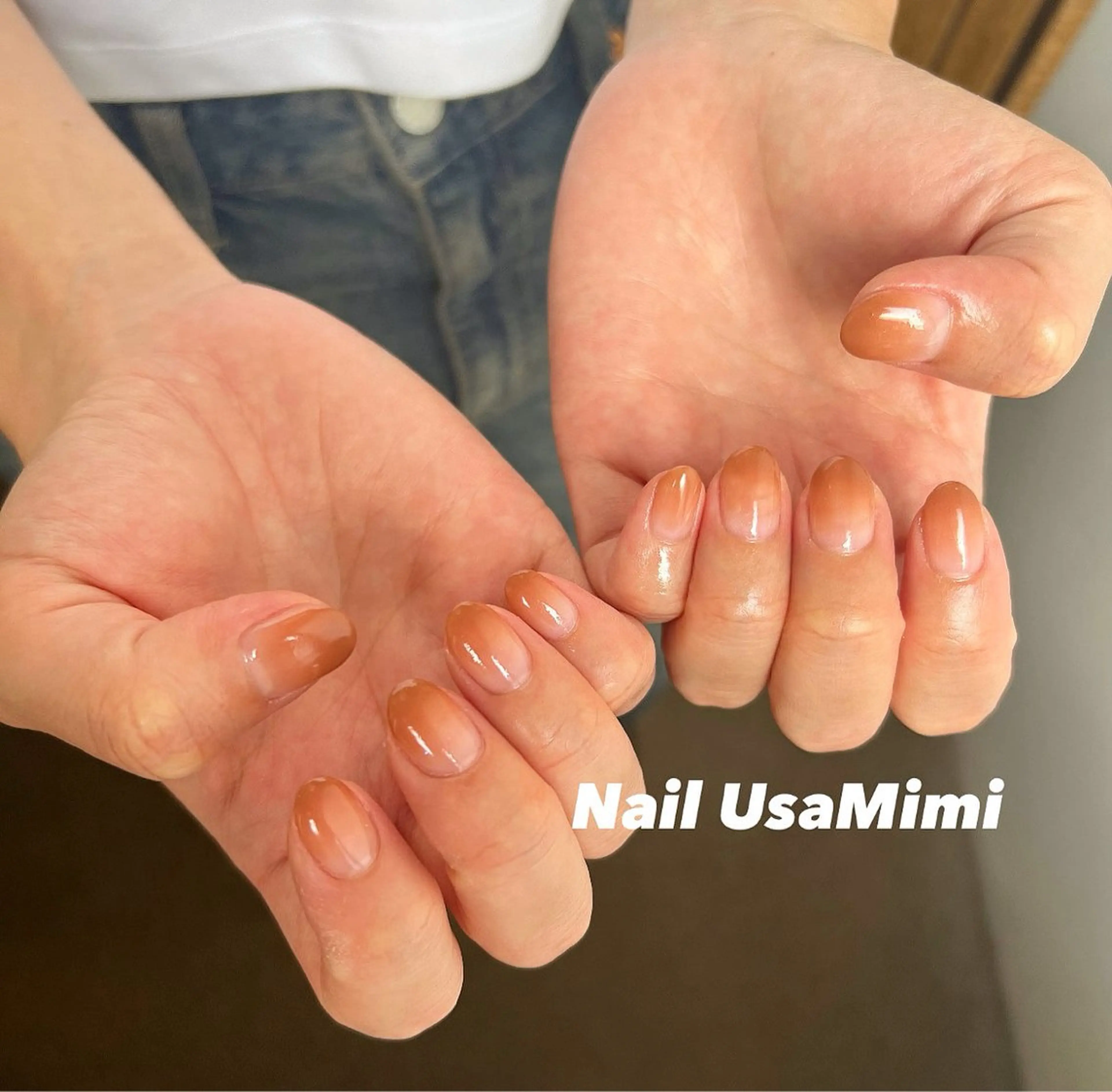 ネイル アートネイル オーロラネイル フレンチネイル ジェルネイル グラデーション 本町NailUsa Mimi RIKOのネイルデザイン