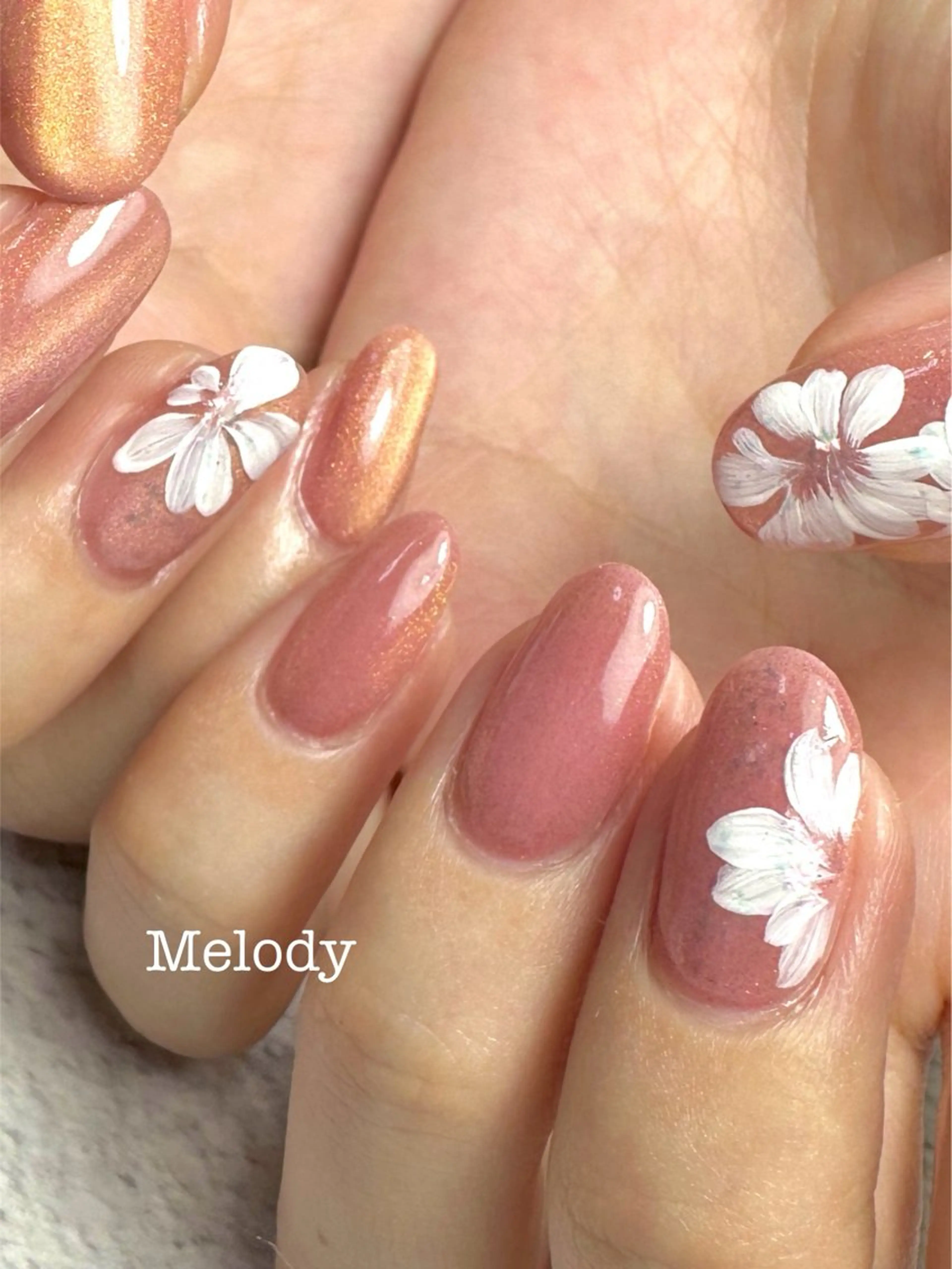 ネイル アートネイル フラワーネイル マグネットネイル マグネットワンカラー ワンカラーネイル ハンドネイル Yuki Takahamaのネイルデザイン