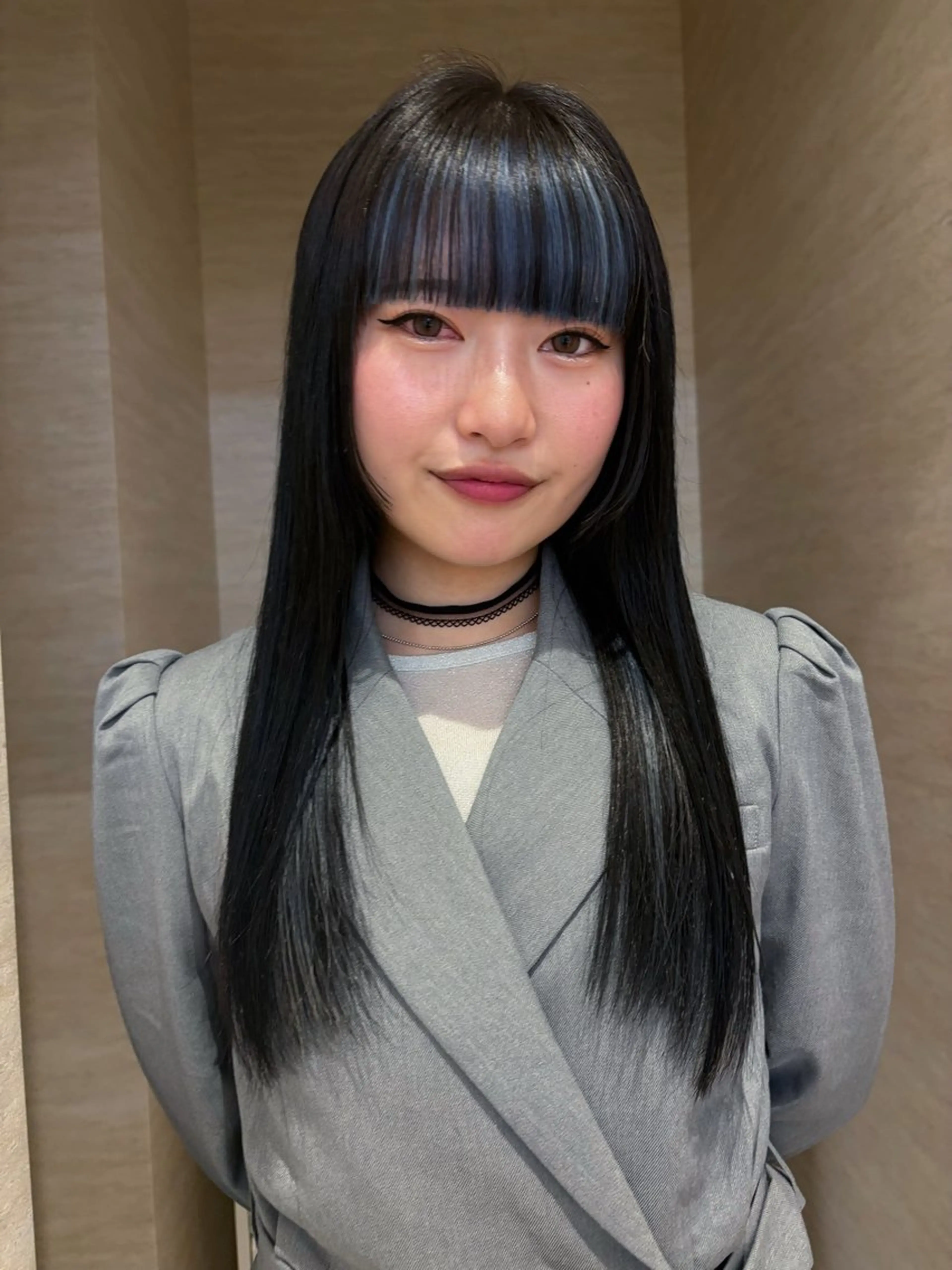 ロング カラー ブルーカラー ヘアカラー ひなた ブリーチ/渋谷のヘアスタイル