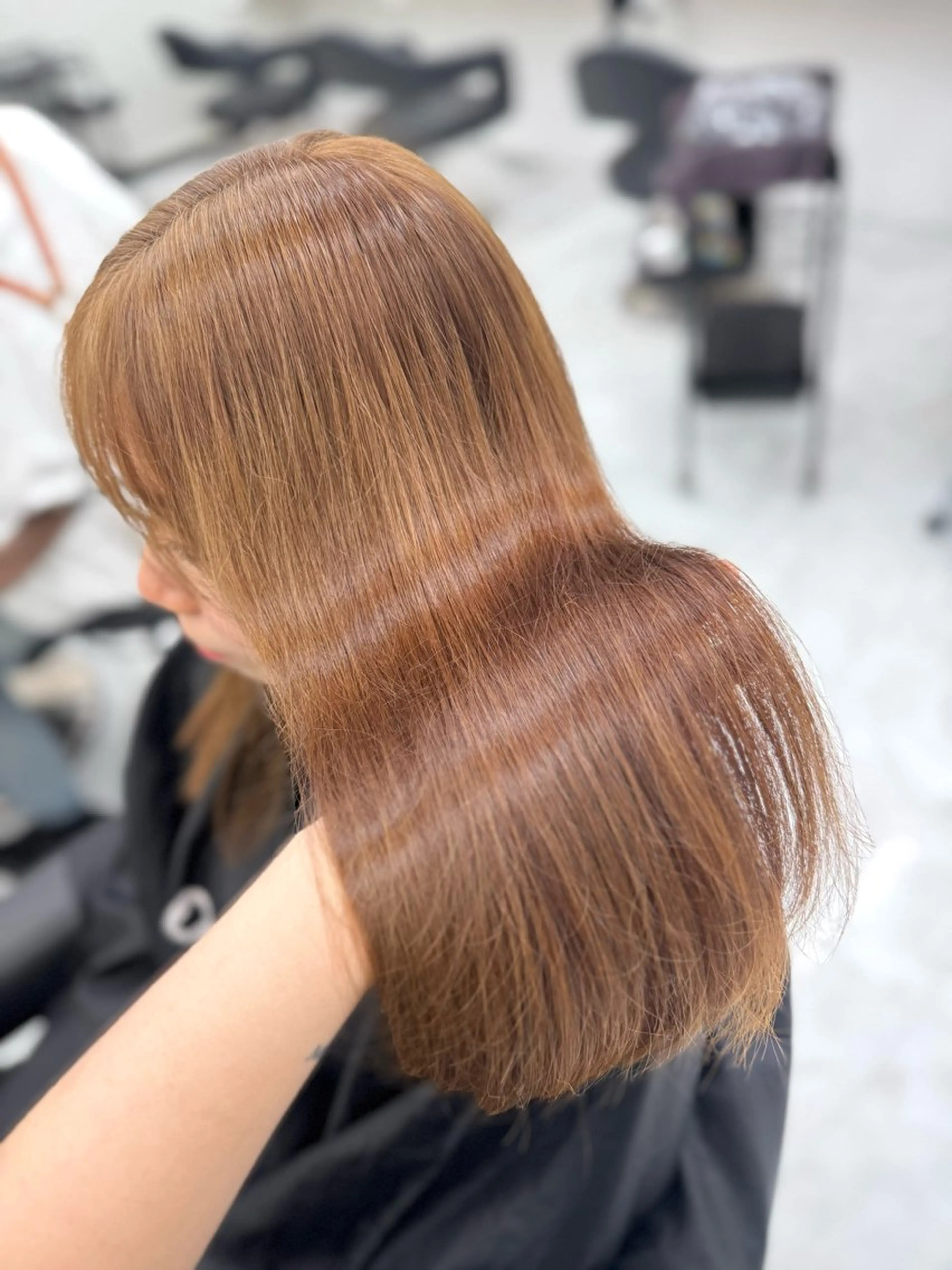 セミロング カラー ヘアアレンジ 縮毛矯正🤍 盛れるボブ/ひかりのヘアスタイル