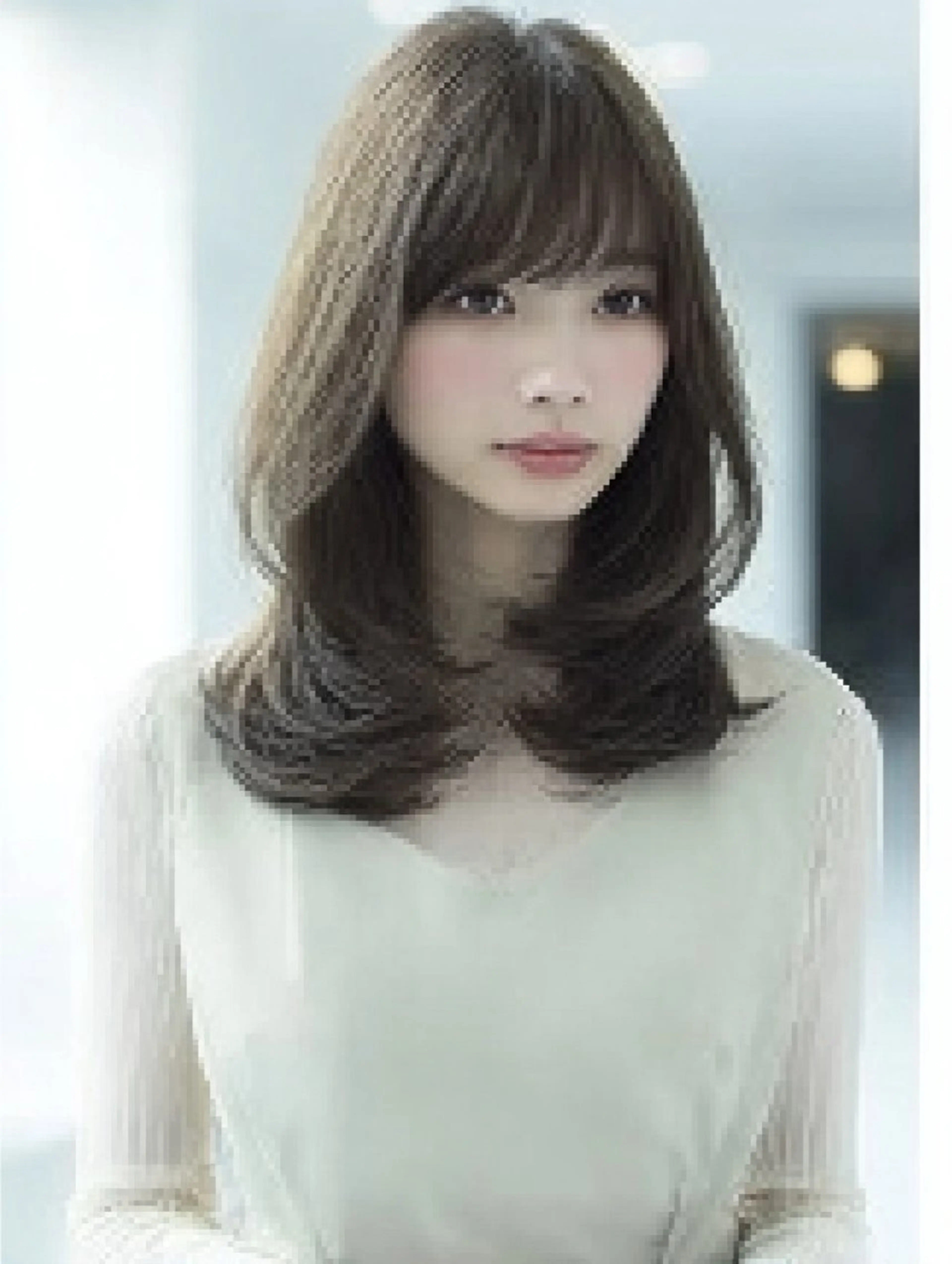 ミディアム 顔まわりレイヤー 顔周りカット ハッシュカット ハイレイヤー 韓国風ヘア カット ヘアカラー トリートメント ✨毛髪診断で絶対綺麗 ✨美髪艶髪専門✨高浪のヘアスタイル