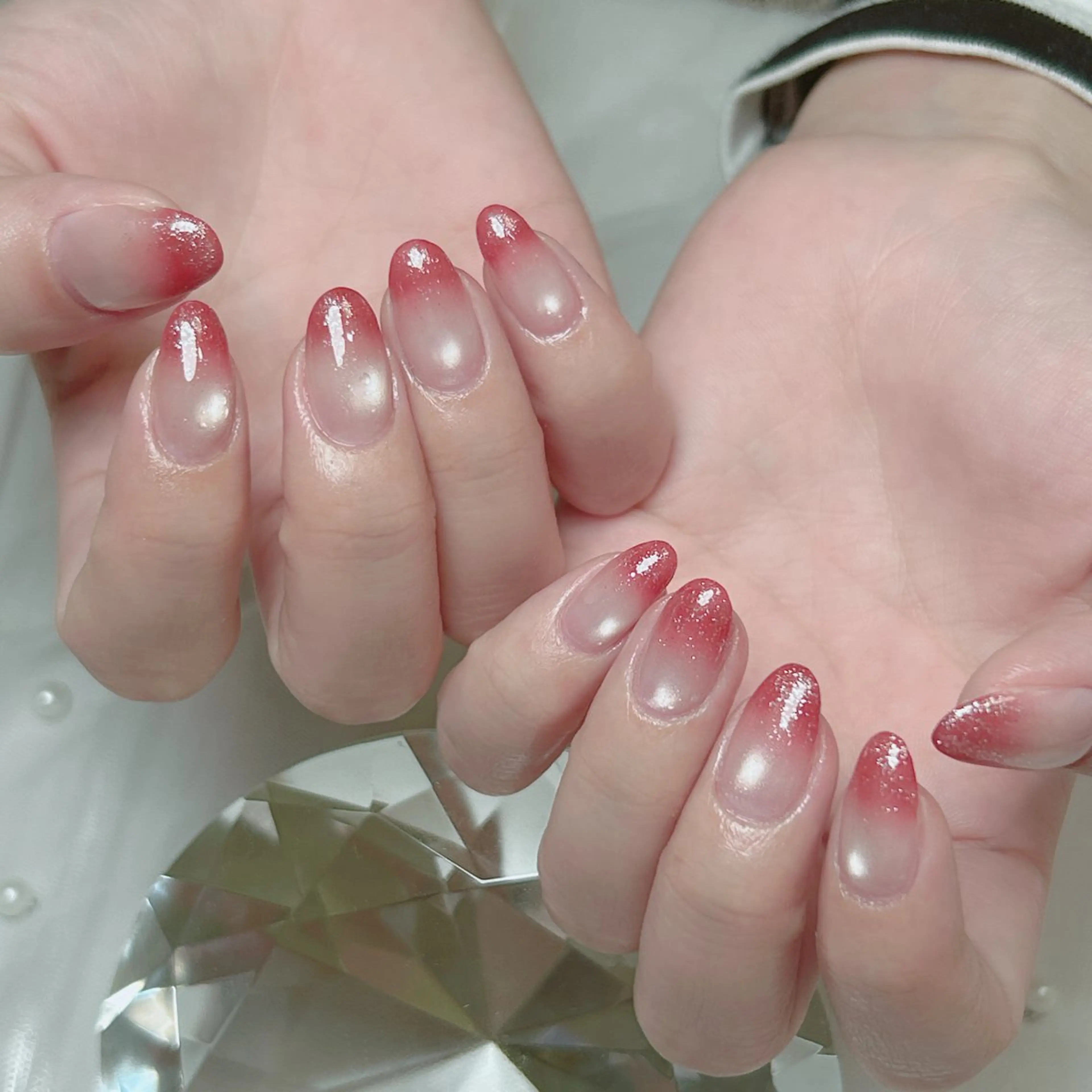 ネイル チークネイル ジェルネイル キラキラネイル 韓国ネイル ニュアンスネイル ハンドネイル Cute Tips nailのネイルデザイン