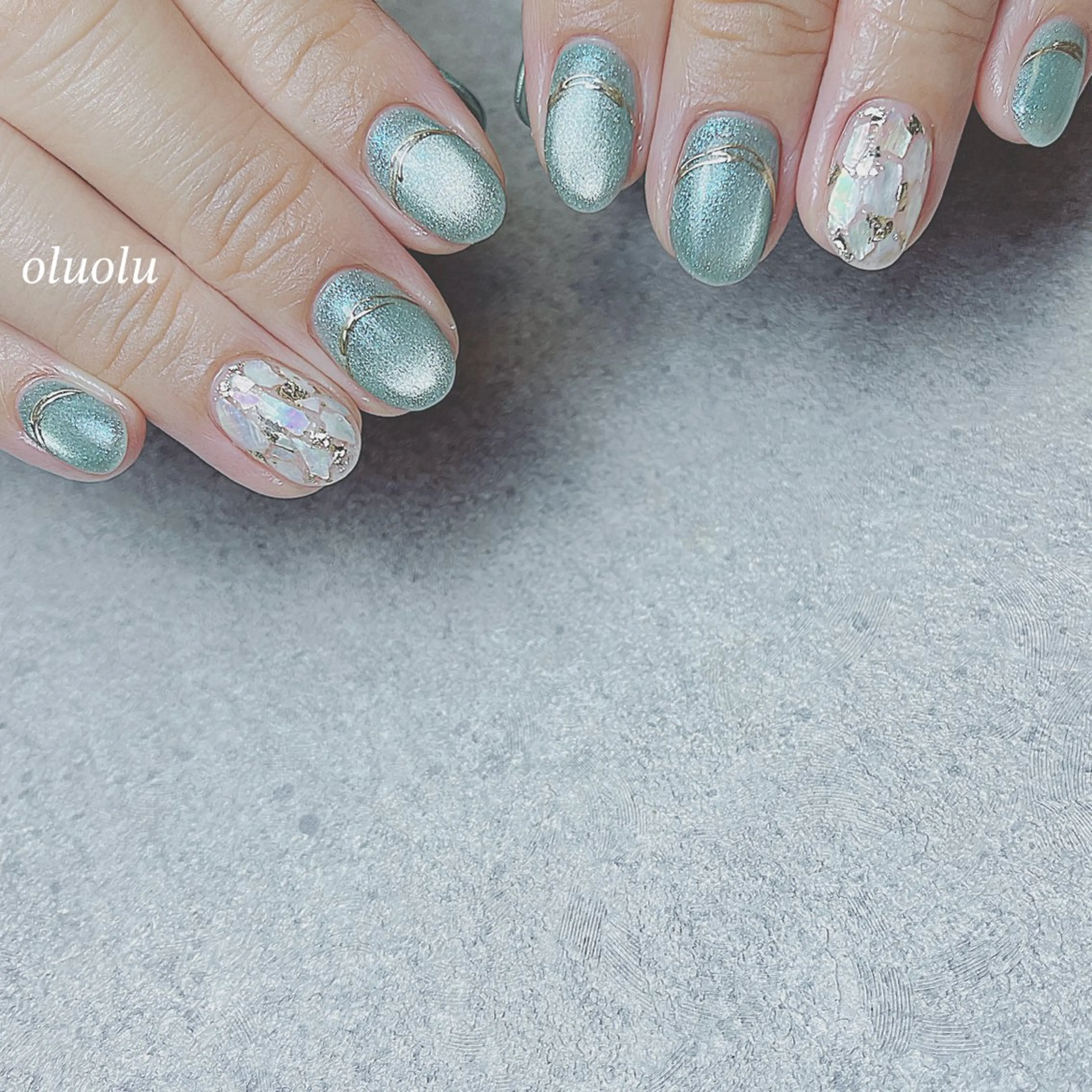 ネイル アートネイル マグネットネイル 夏ネイル ハンドネイル 大村 紬華のネイルデザイン