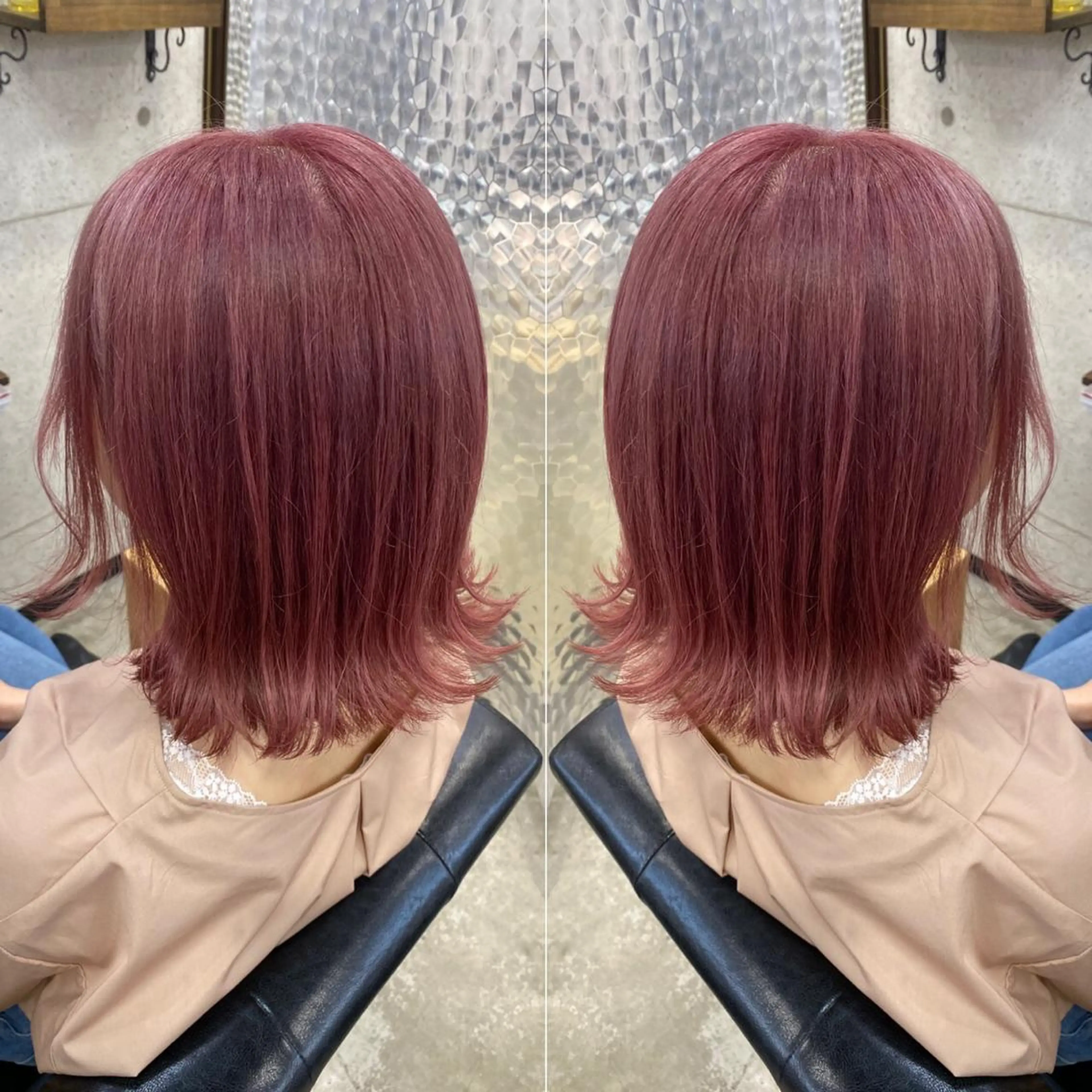 カラー ベージュカラー ピンクカラー ピンクベージュ 藤田 清志のヘアスタイル