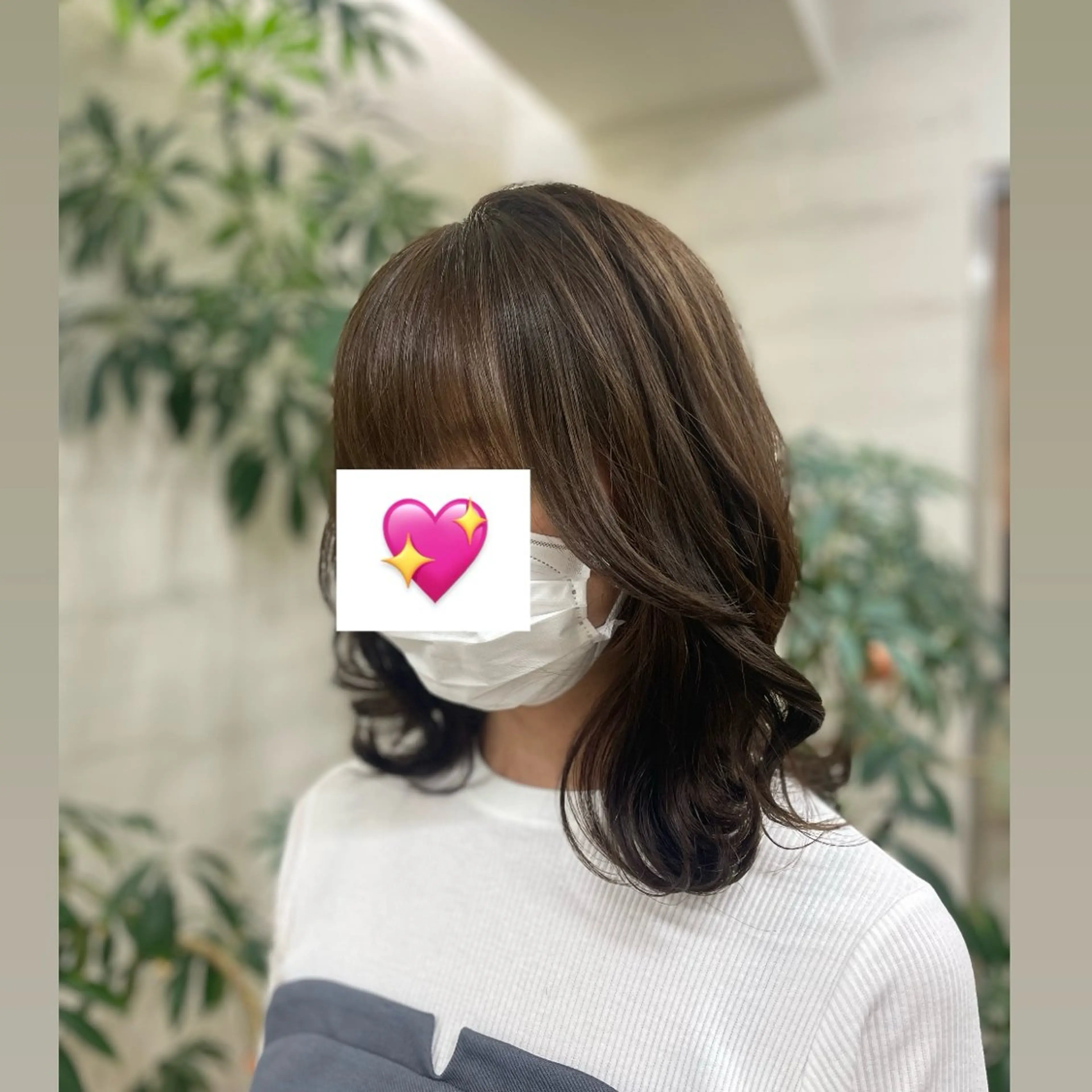 ミディアム くびれヘア 顔周りカット 韓国風ヘア perfumeby afloat羽南のヘアスタイル