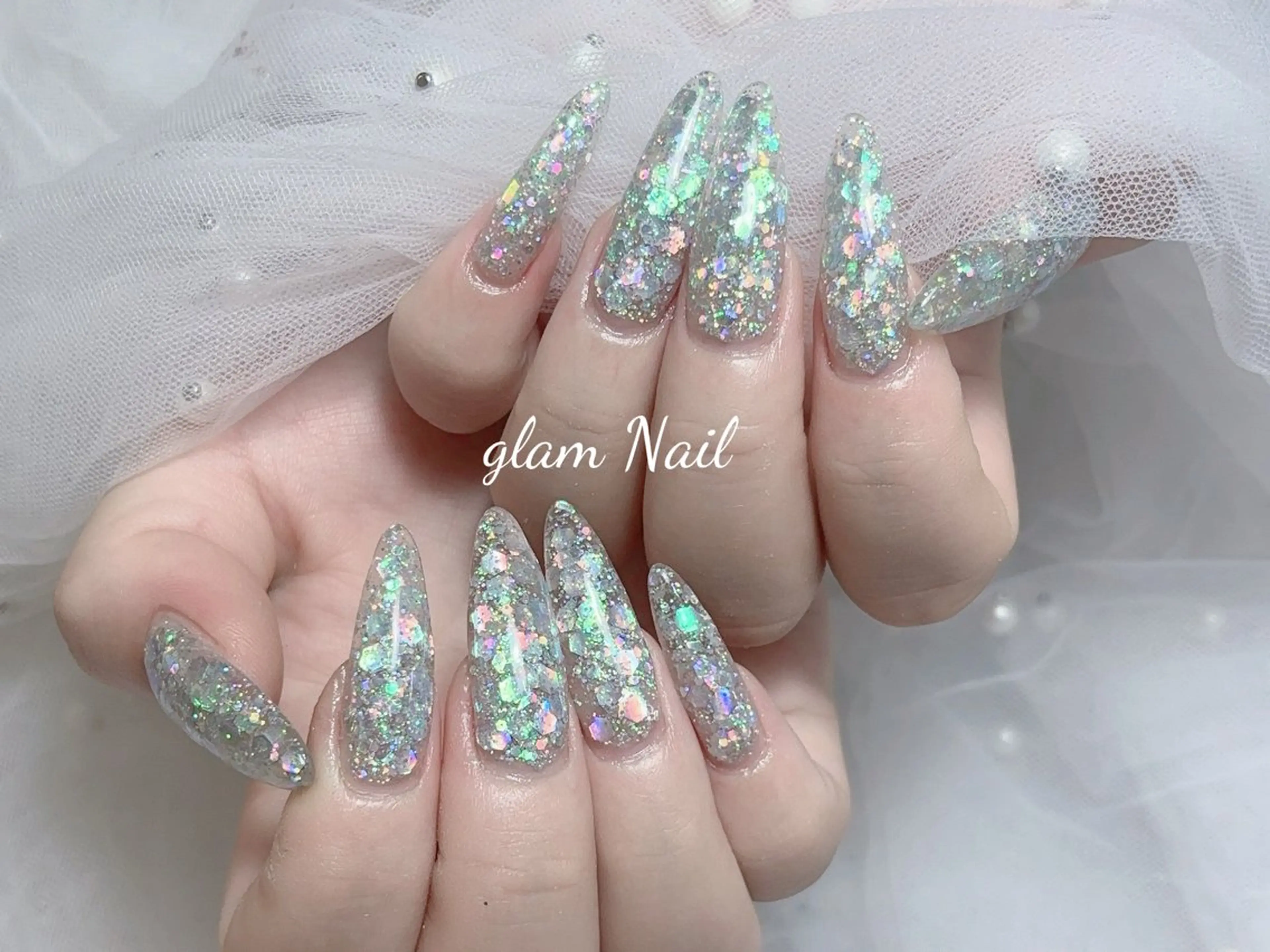 ネイル ハンドネイル エツメ💅 長さだし🎀デザインのネイルデザイン