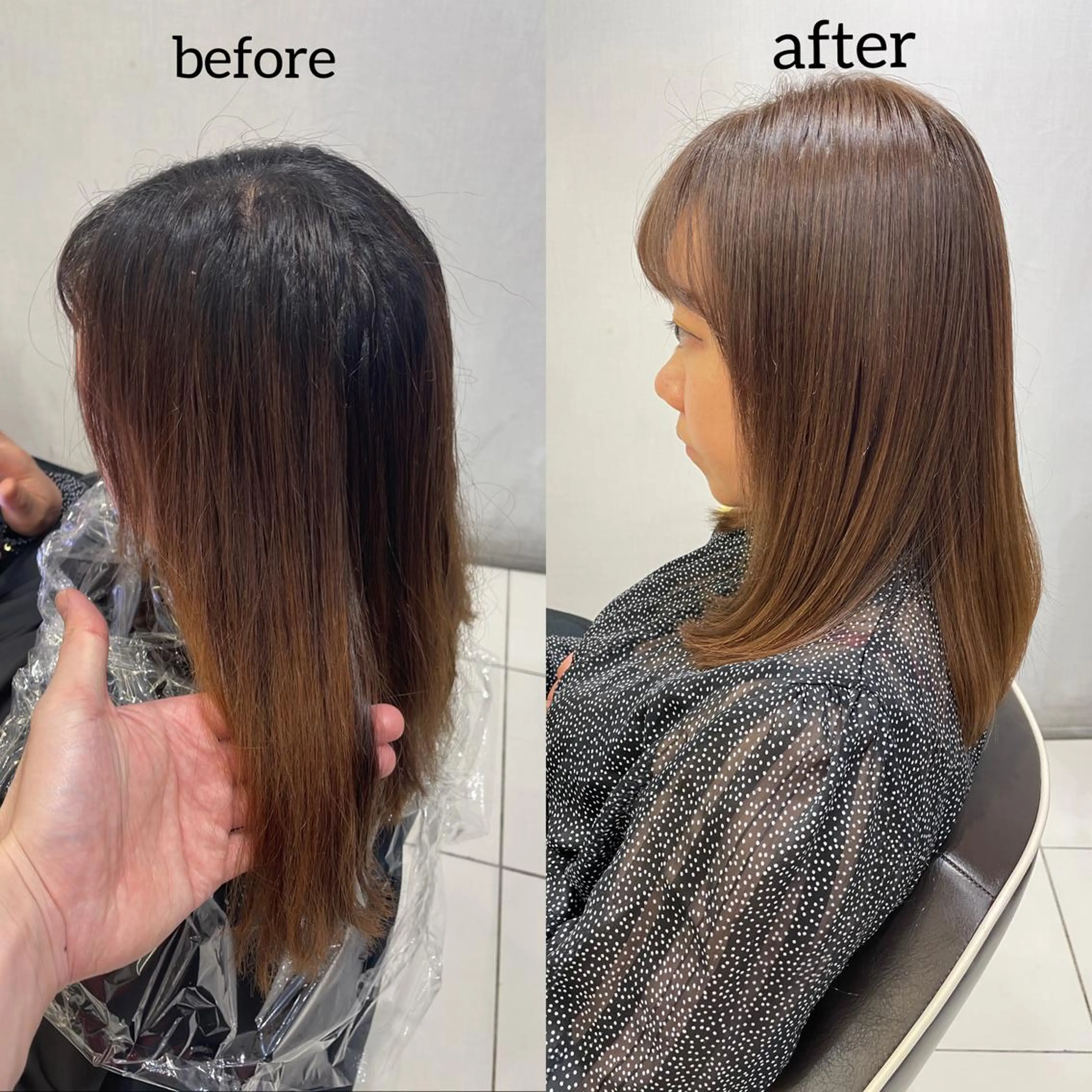 セミロング カラー 髪質改善 縮毛矯正 トリートメント 🌫️縮毛矯正/髪質 改善/ゆずる🌫️のヘアスタイル